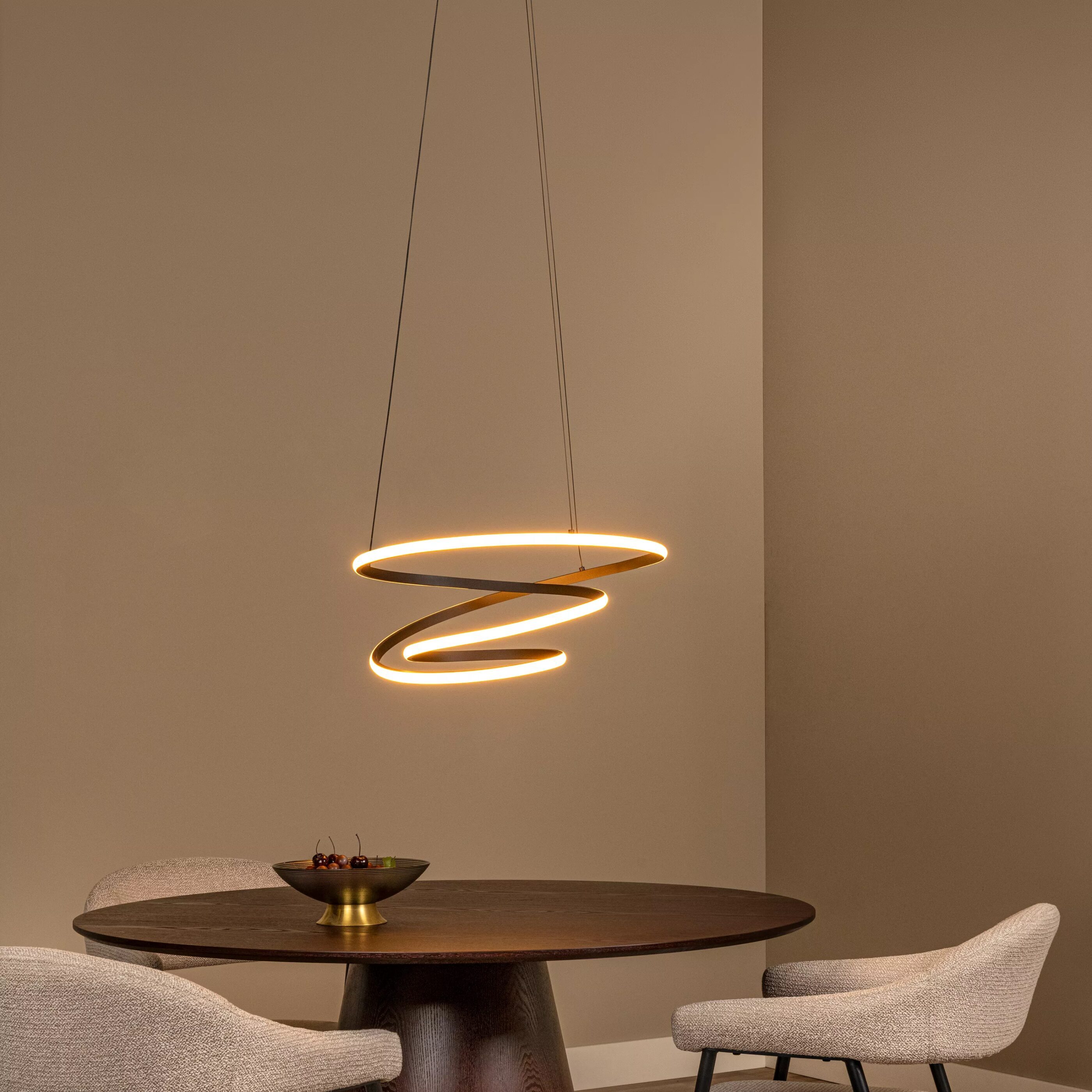 Espiral Hanglamp Led Dimb. Cct - Zwart | Essential Lucide Hanglamp 78403/40/30