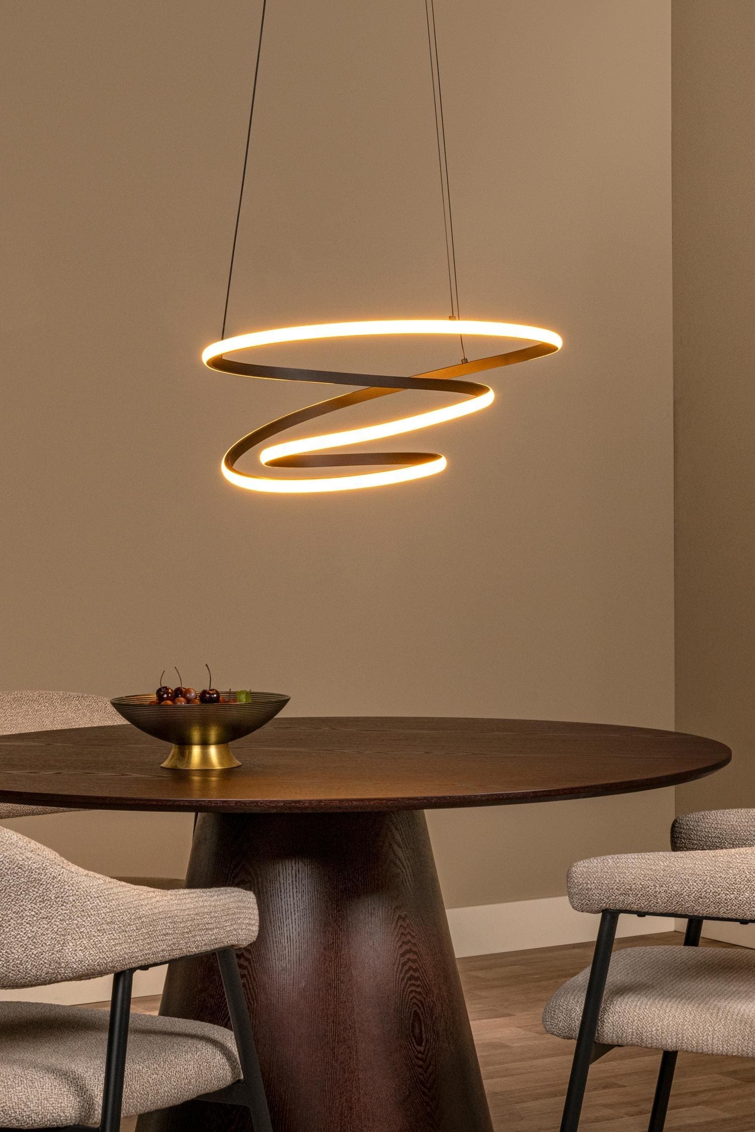 Espiral Hanglamp Led Dimb. Cct - Zwart | Essential Lucide Hanglamp 78403/40/30