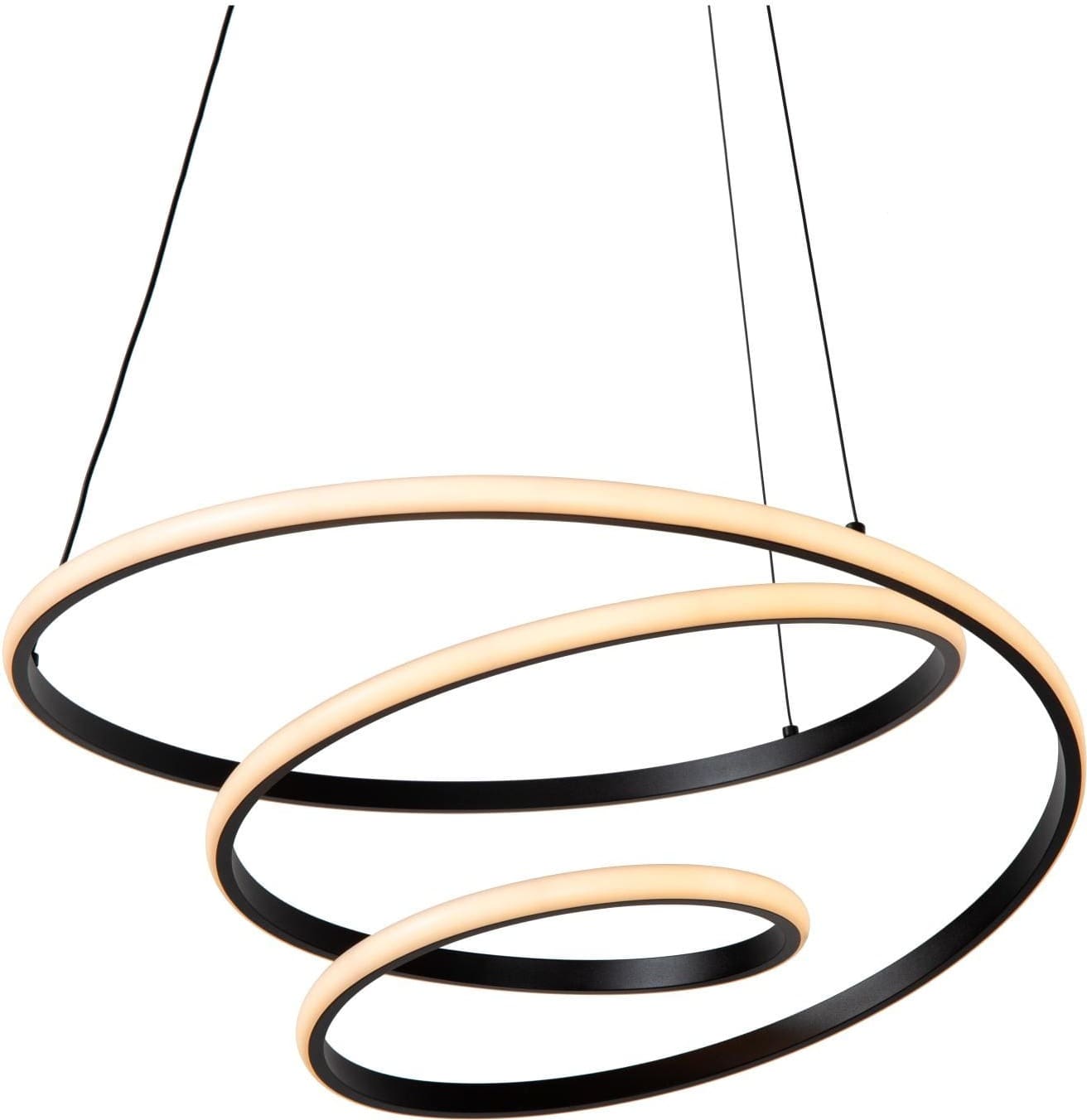 Espiral Hanglamp Led Dimb. Cct - Zwart | Essential Lucide Hanglamp 78403/40/30