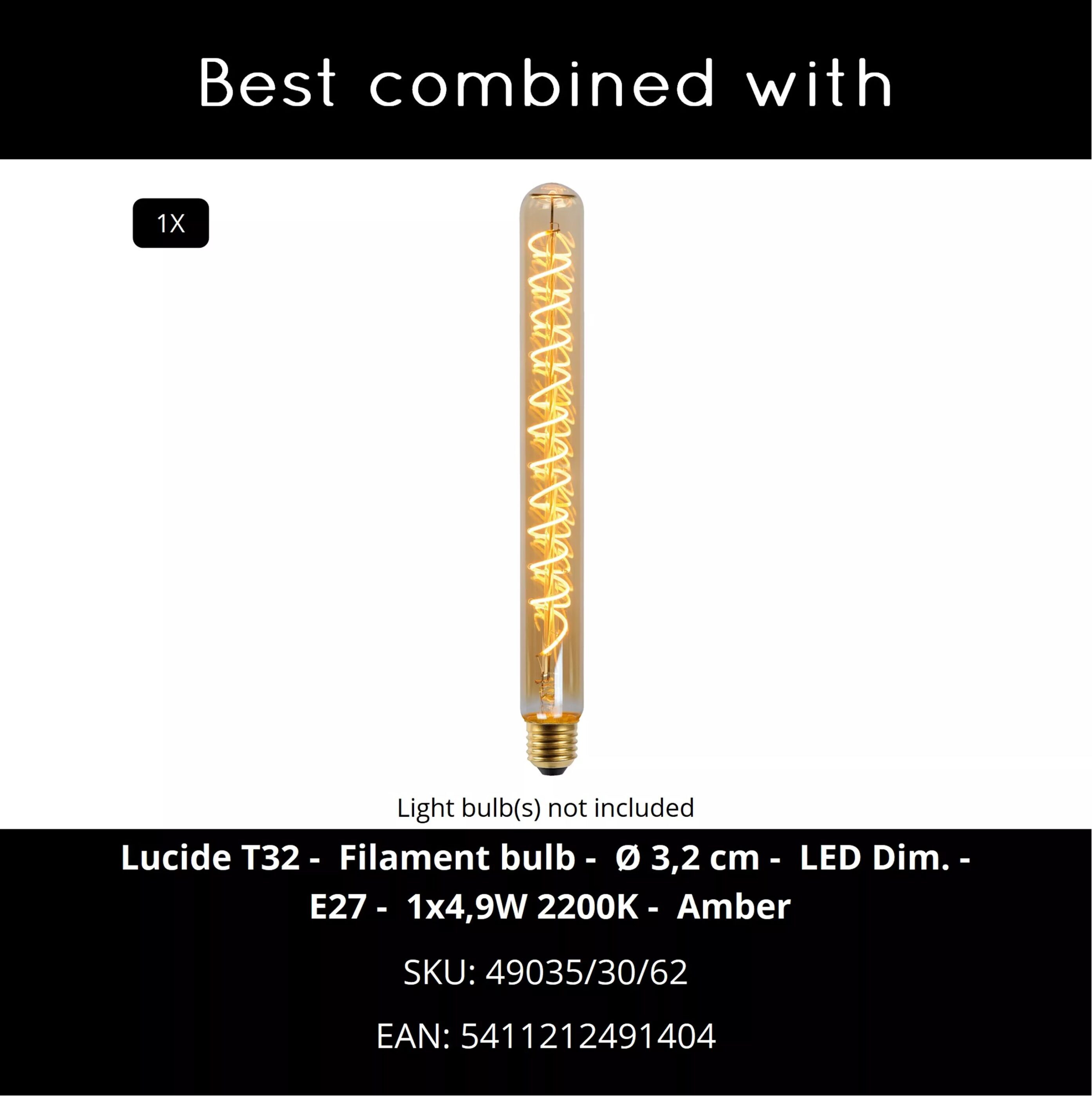 Esterad Vloerlamp Ø34 cm - Okergeel Lucide Vloerlamp 10719/81/44