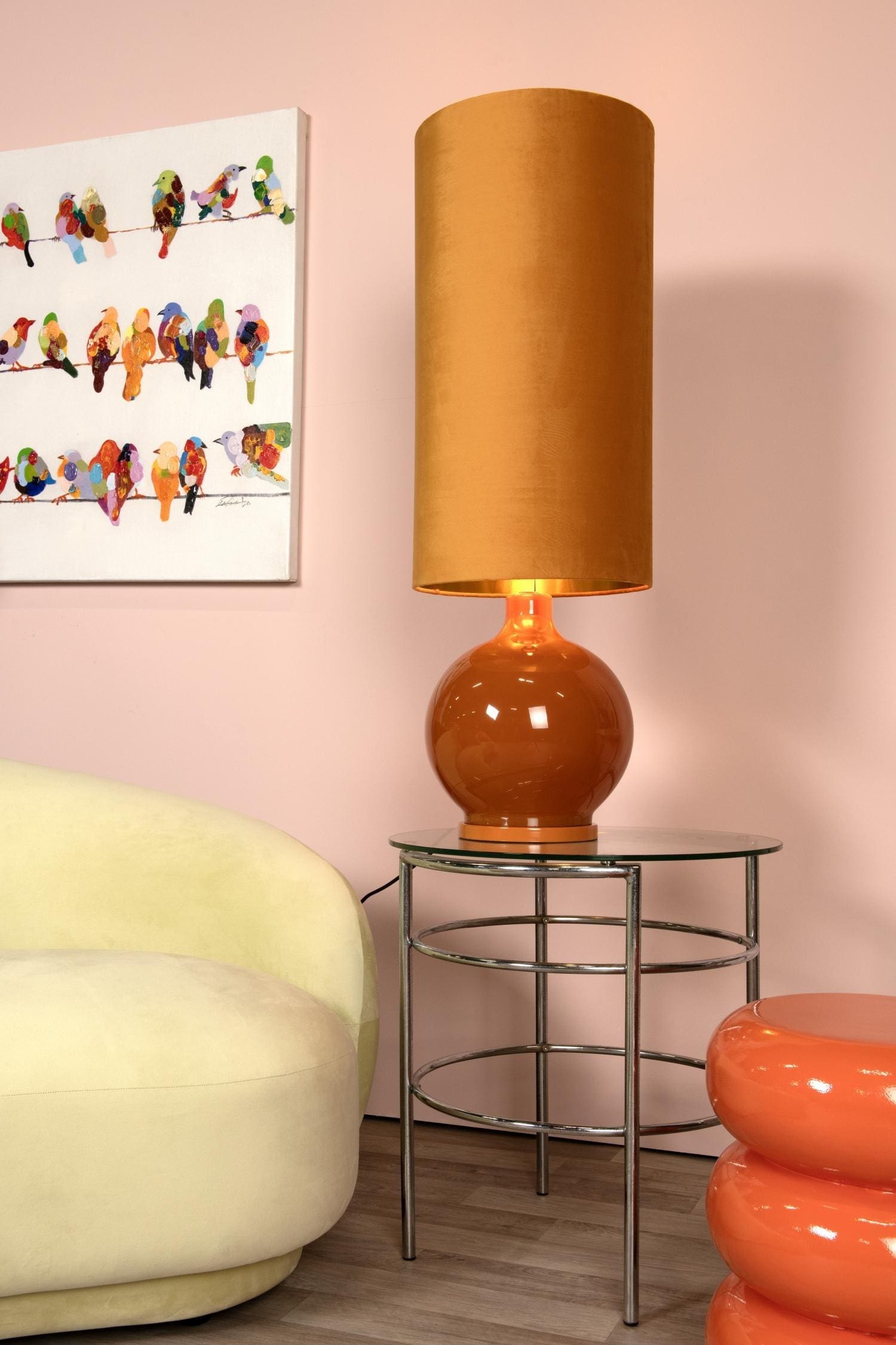 Esterad Vloerlamp Ø34 cm - Okergeel Lucide Vloerlamp 10719/81/44