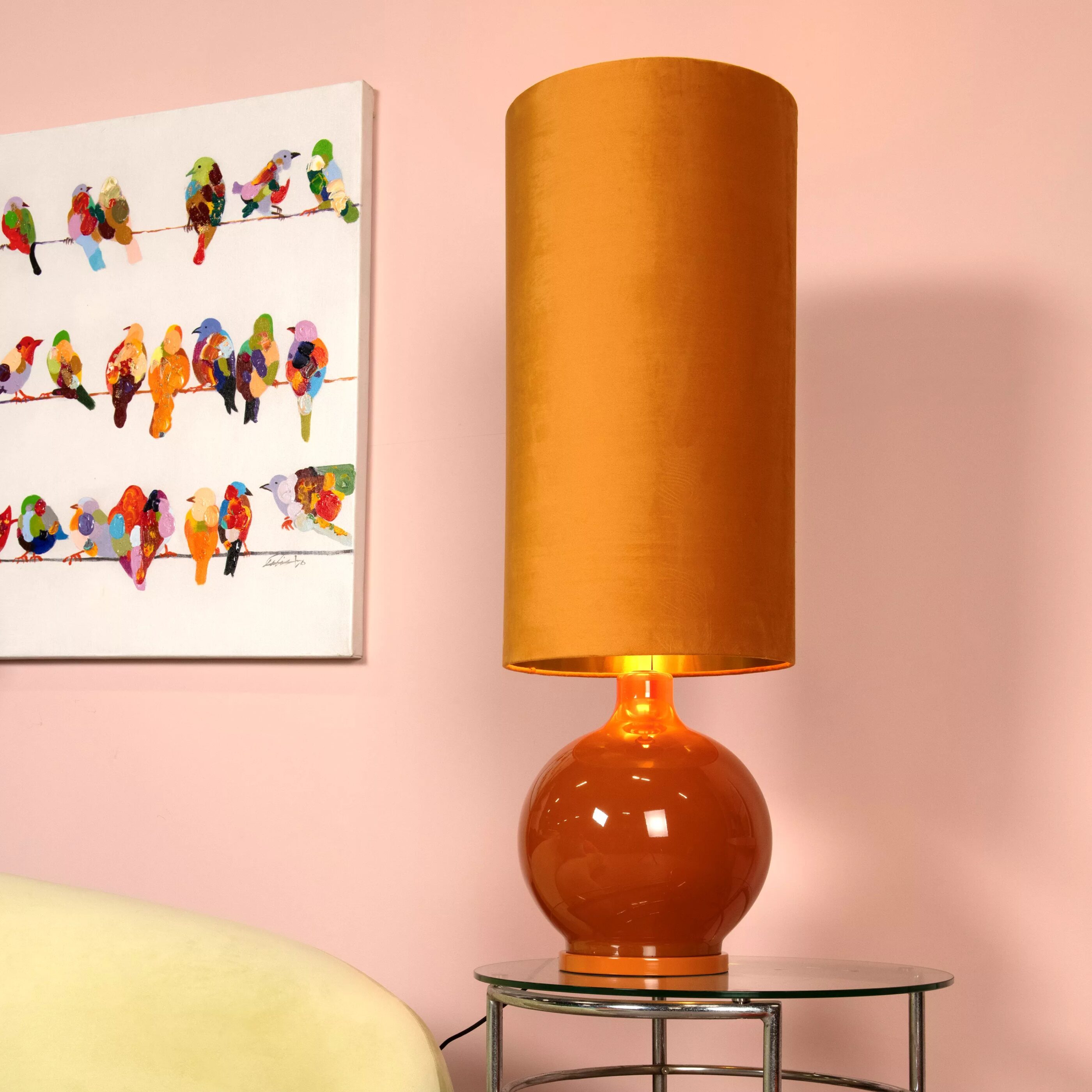 Esterad Vloerlamp Ø34 cm - Okergeel Lucide Vloerlamp 10719/81/44