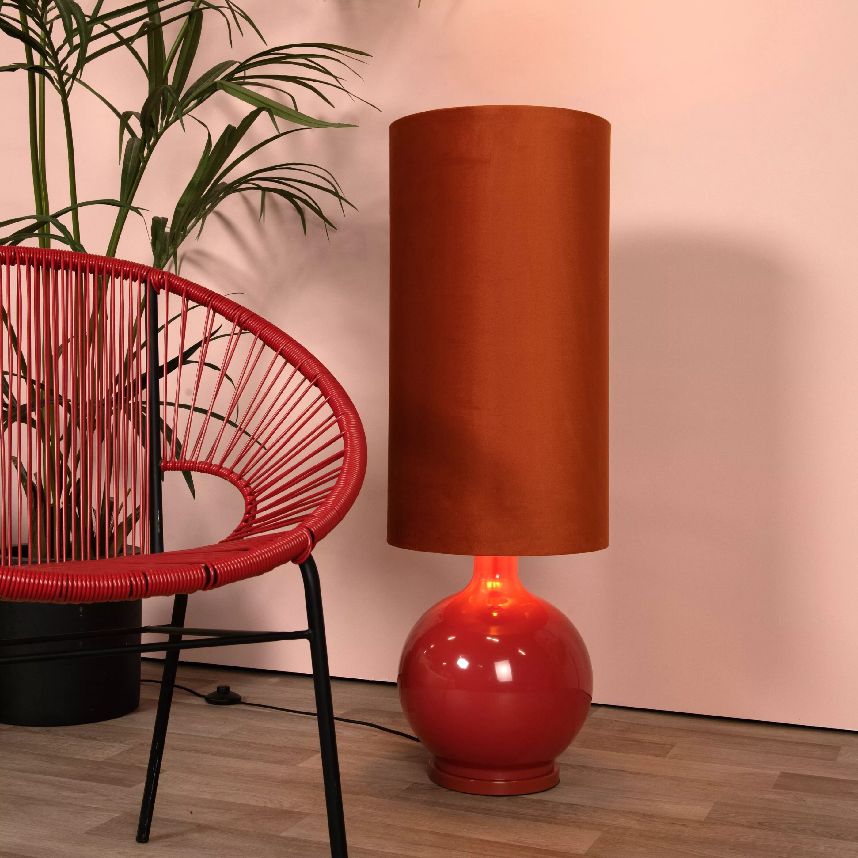 Esterad Vloerlamp Ø34 cm - Oranje Lucide Vloerlamp 10719/81/53