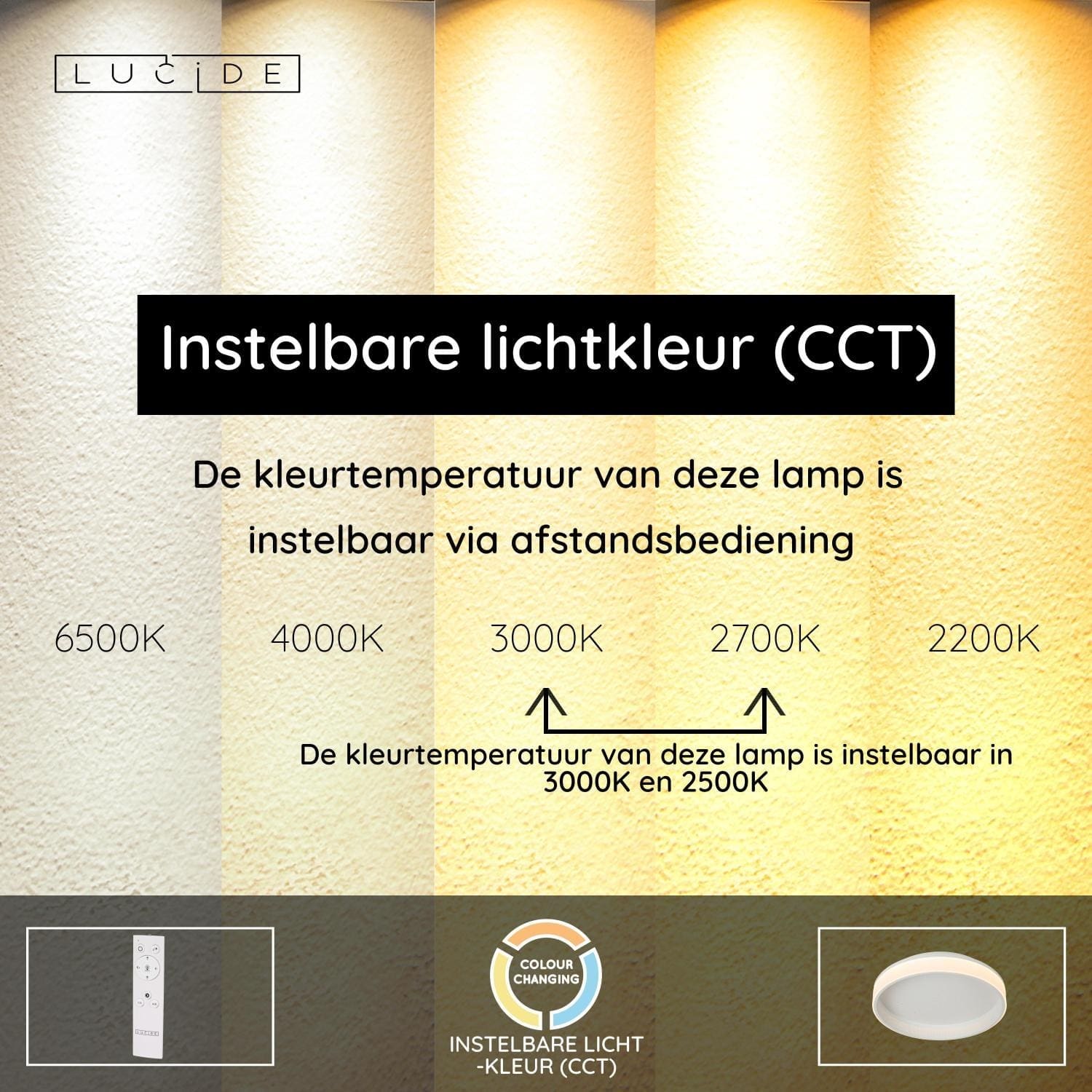 Estreja Plafonnière Ø40 cm Led 3 Stepdim Cct - Wit Lucide Plafondlamp 71102/40/31