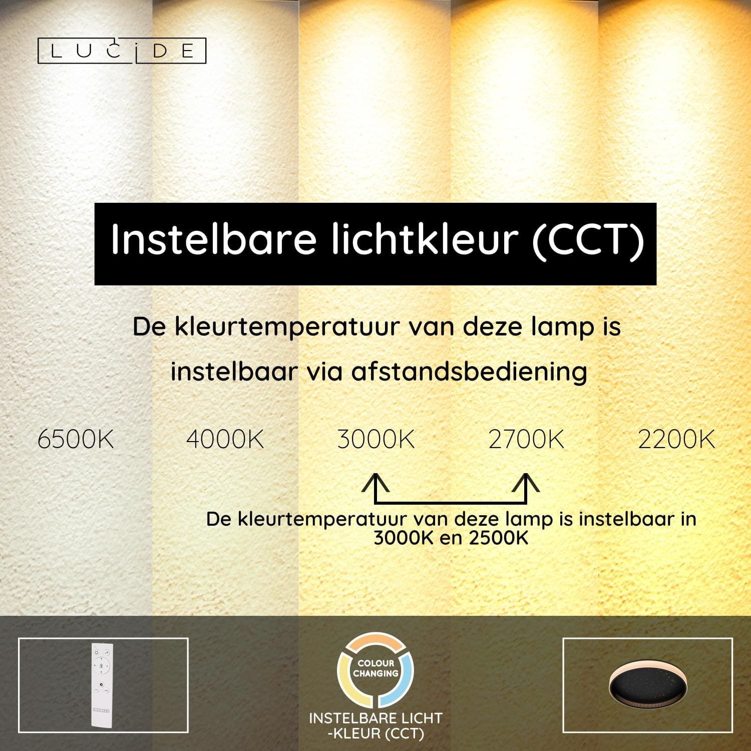 Estreja Plafonnière Ø40 cm Led 3 Stepdim Cct - Zwart Lucide Plafondlamp 71102/40/30