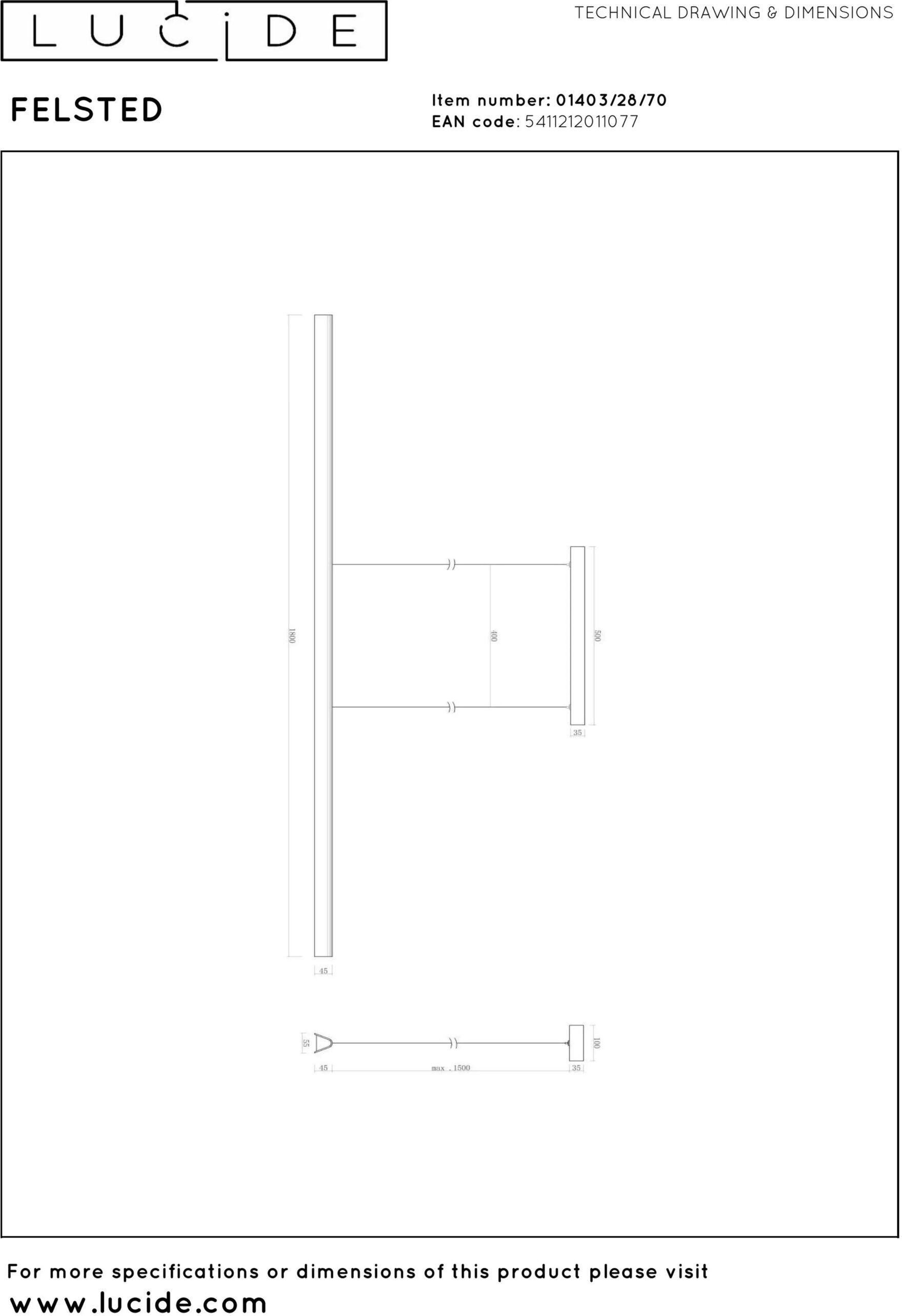 Felsted Hanglamp Led Dimb. Cct - Zwart | Vibes Lucide Hanglamp 01403/28/70