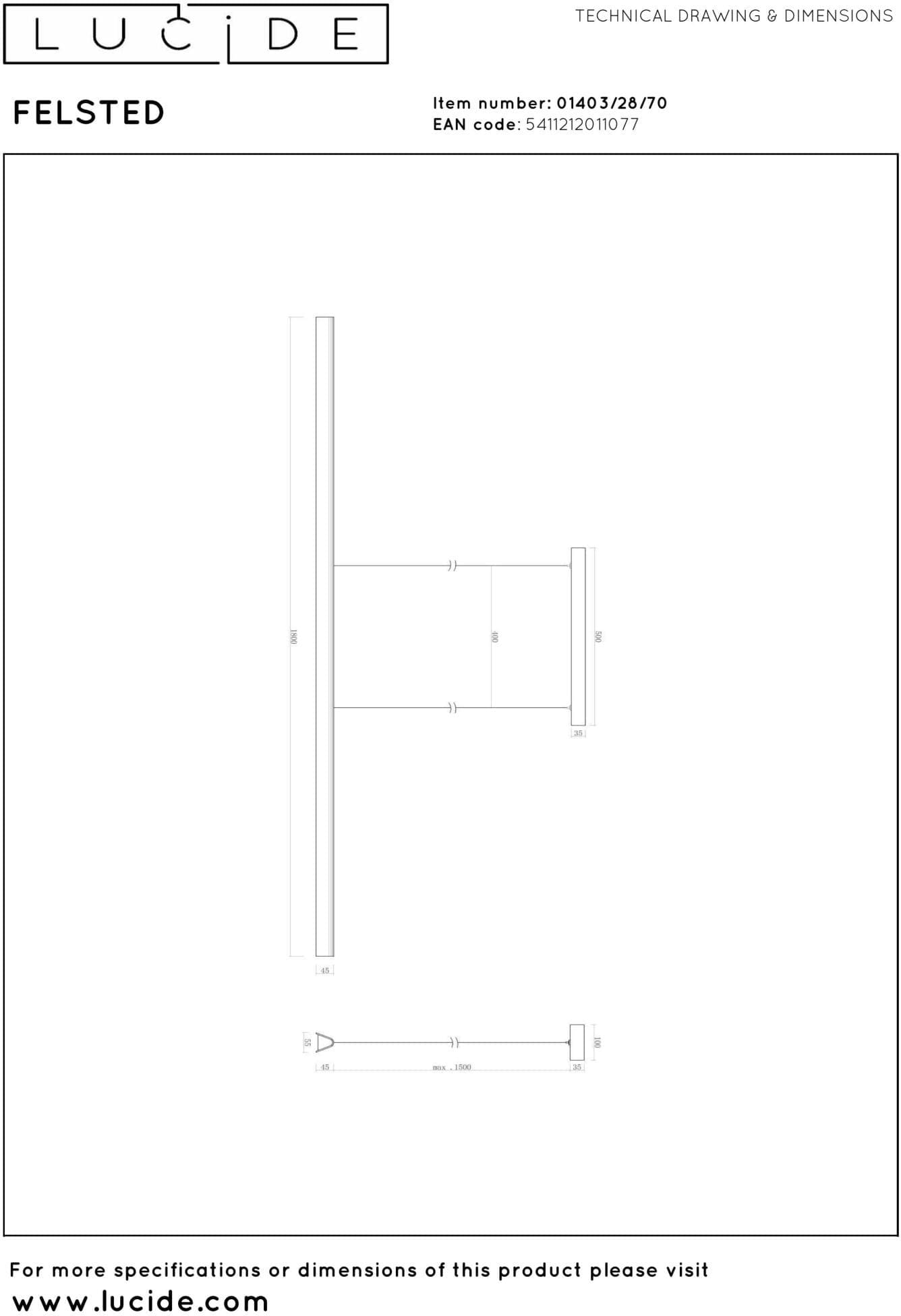 Felsted Hanglamp Led Dimb. Cct - Zwart | Vibes Lucide Hanglamp 01403/28/70