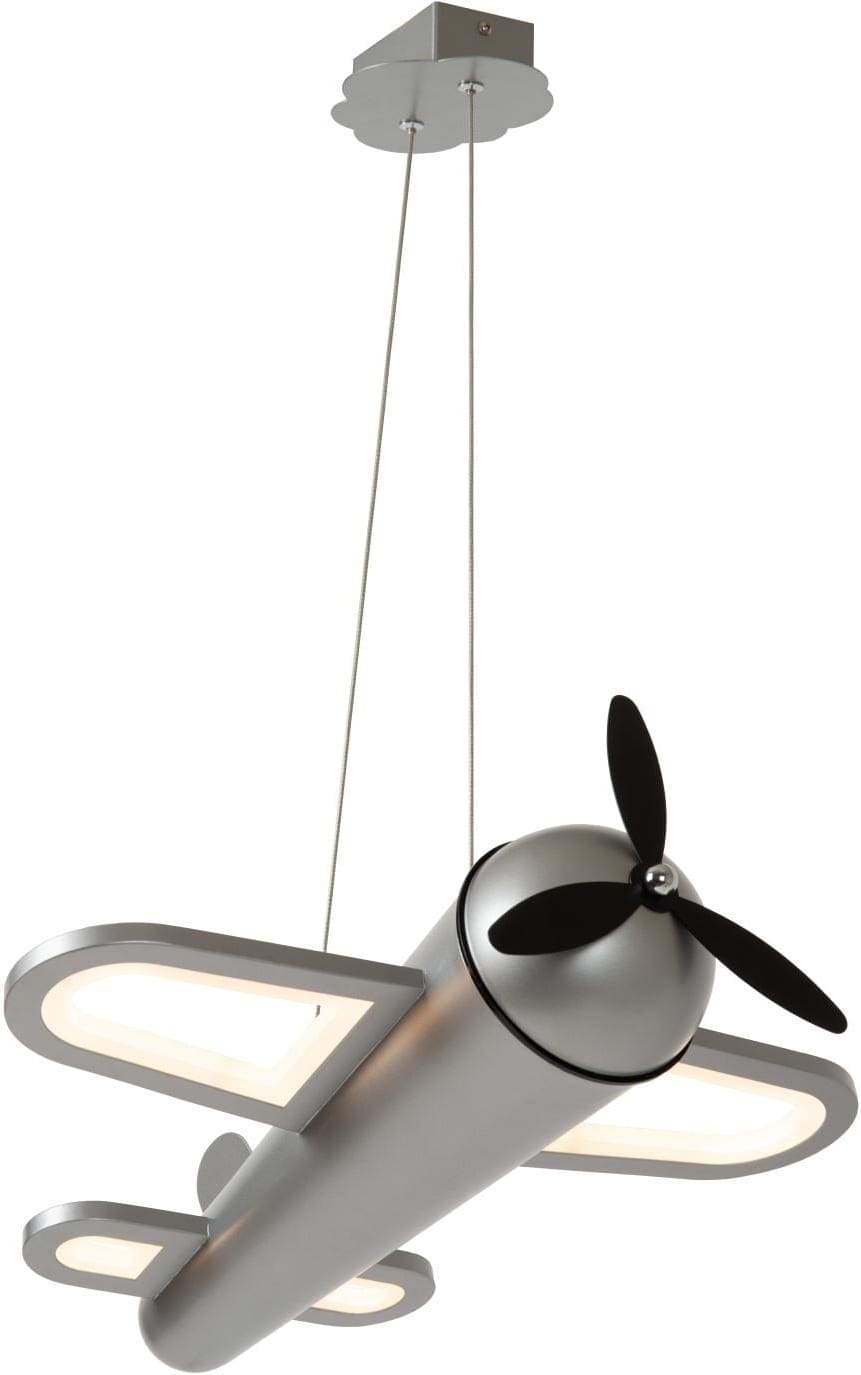 Fokker Hanglamp Kinderkamer Led - Grijs Ijzer Lucide Hanglamp 77490/26/15