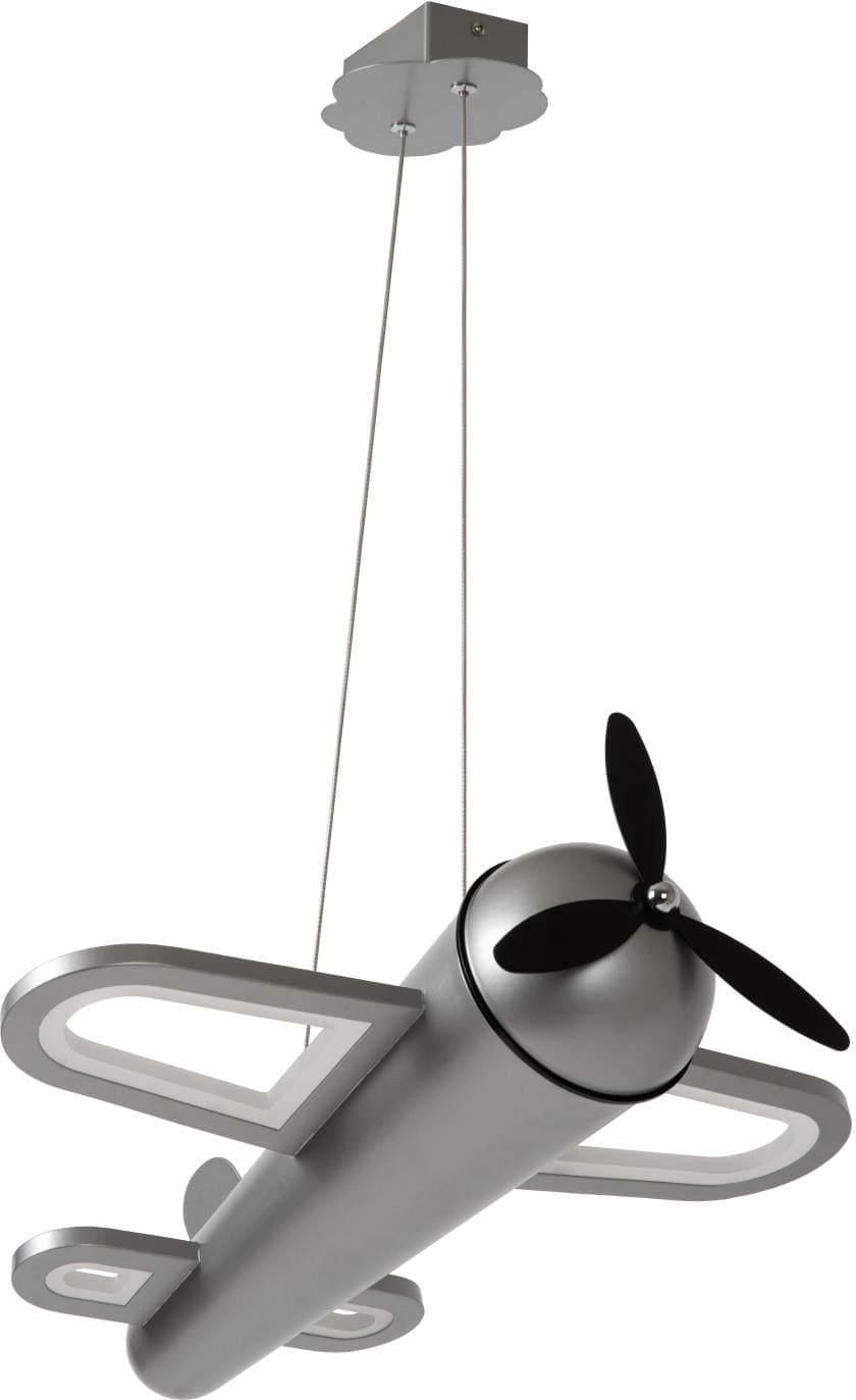 Fokker Hanglamp Kinderkamer Led - Grijs Ijzer Lucide Hanglamp 77490/26/15