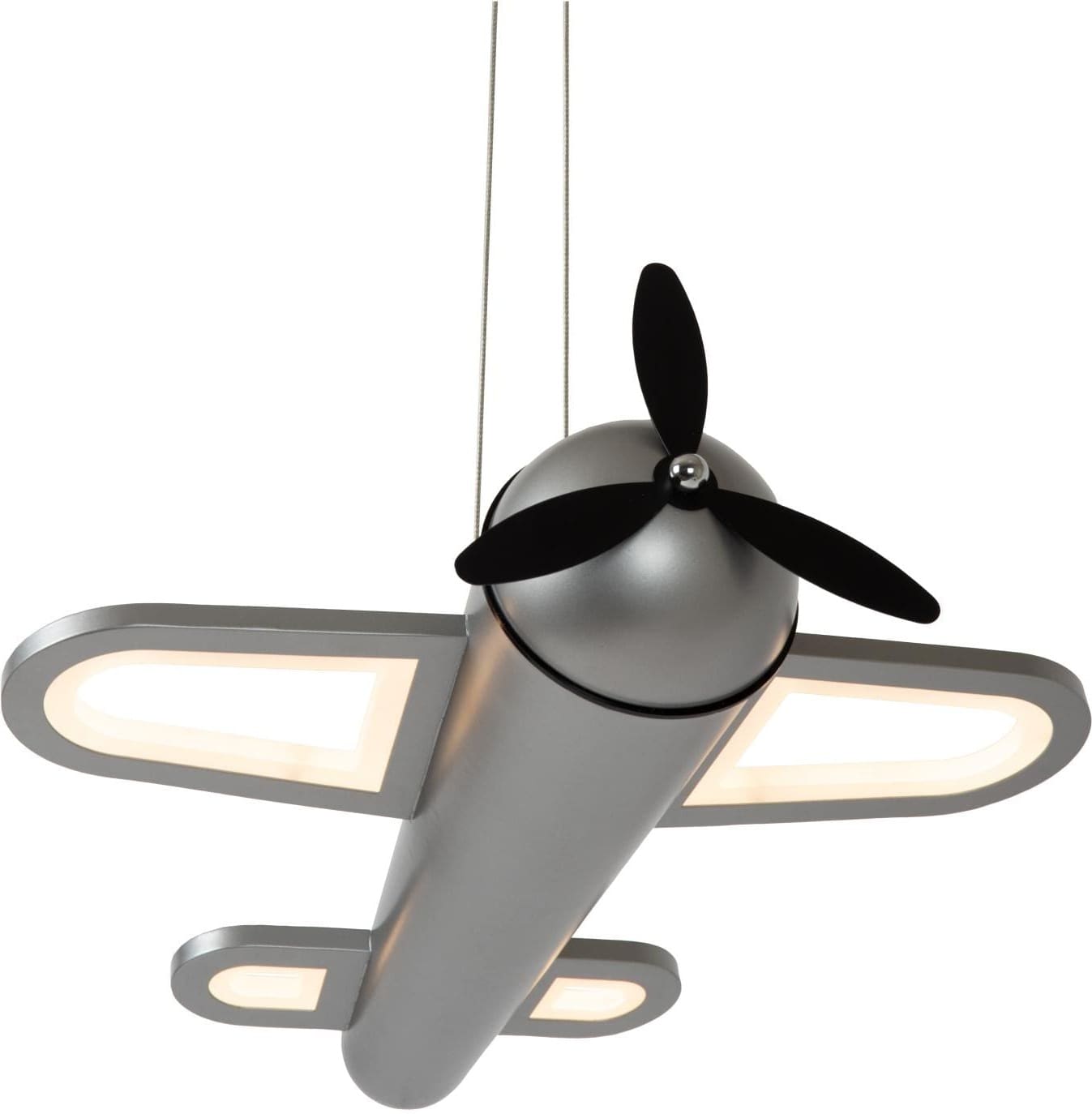 Fokker Hanglamp Kinderkamer Led - Grijs Ijzer Lucide Hanglamp 77490/26/15