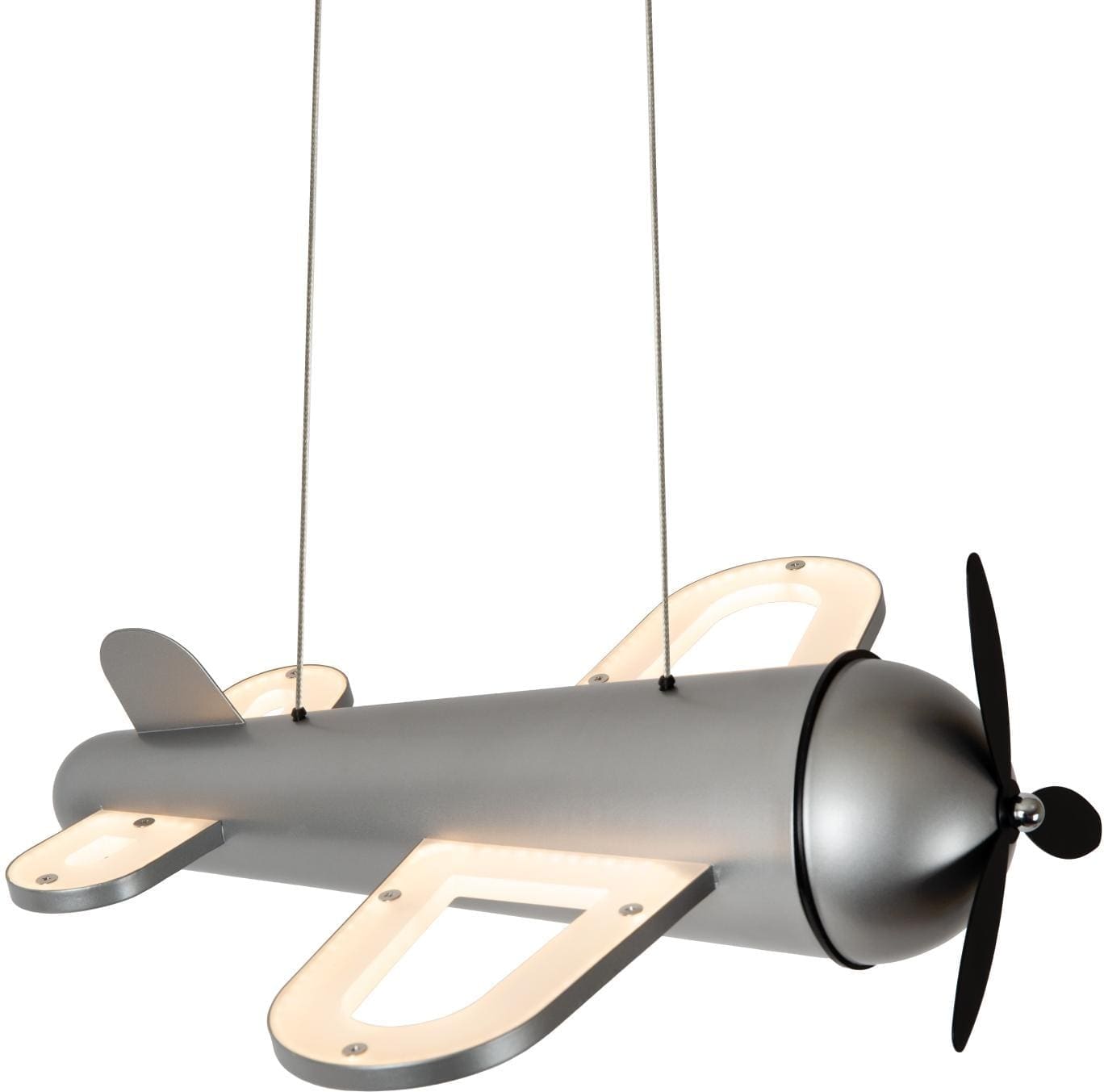Fokker Hanglamp Kinderkamer Led - Grijs Ijzer Lucide Hanglamp 77490/26/15