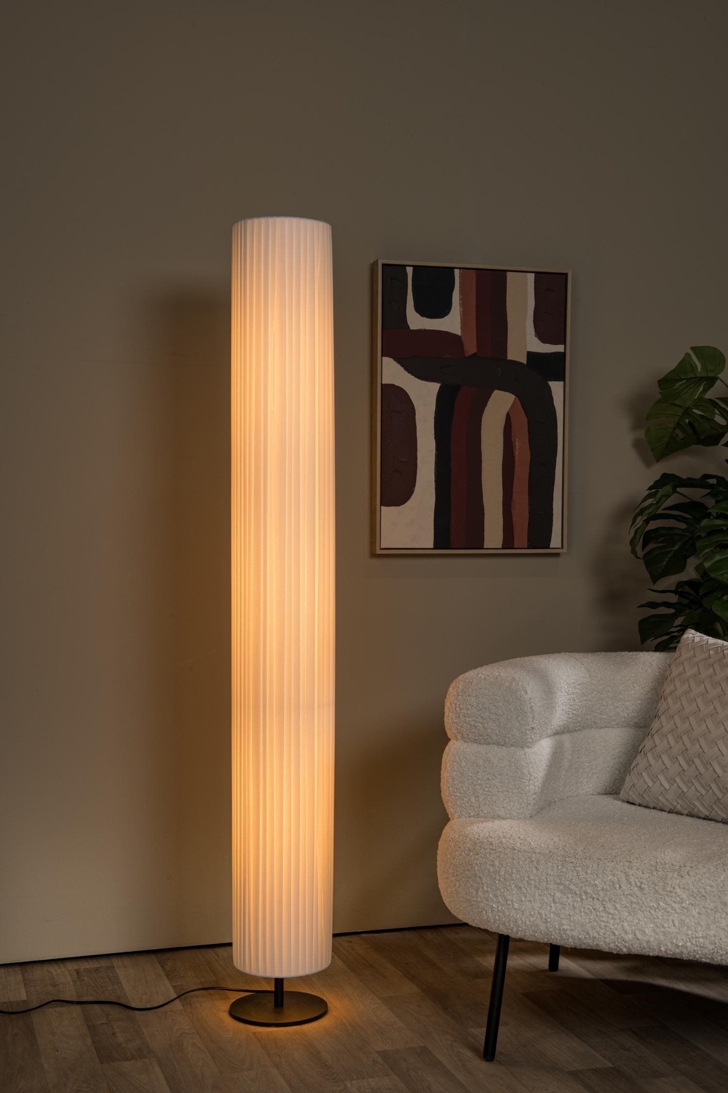 Fold Vloerlamp Ø20 cm - Wit Lucide Vloerlamp 21739/16/31