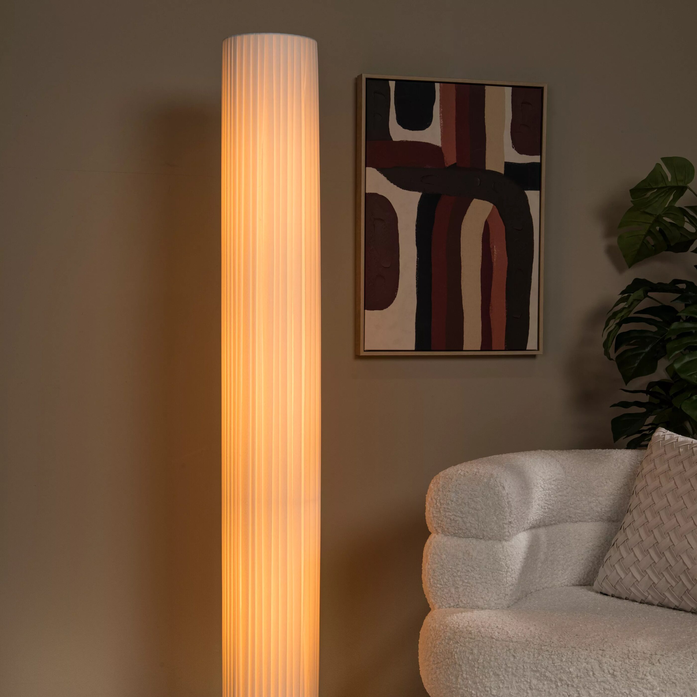 Fold Vloerlamp Ø20 cm - Wit Lucide Vloerlamp 21739/16/31