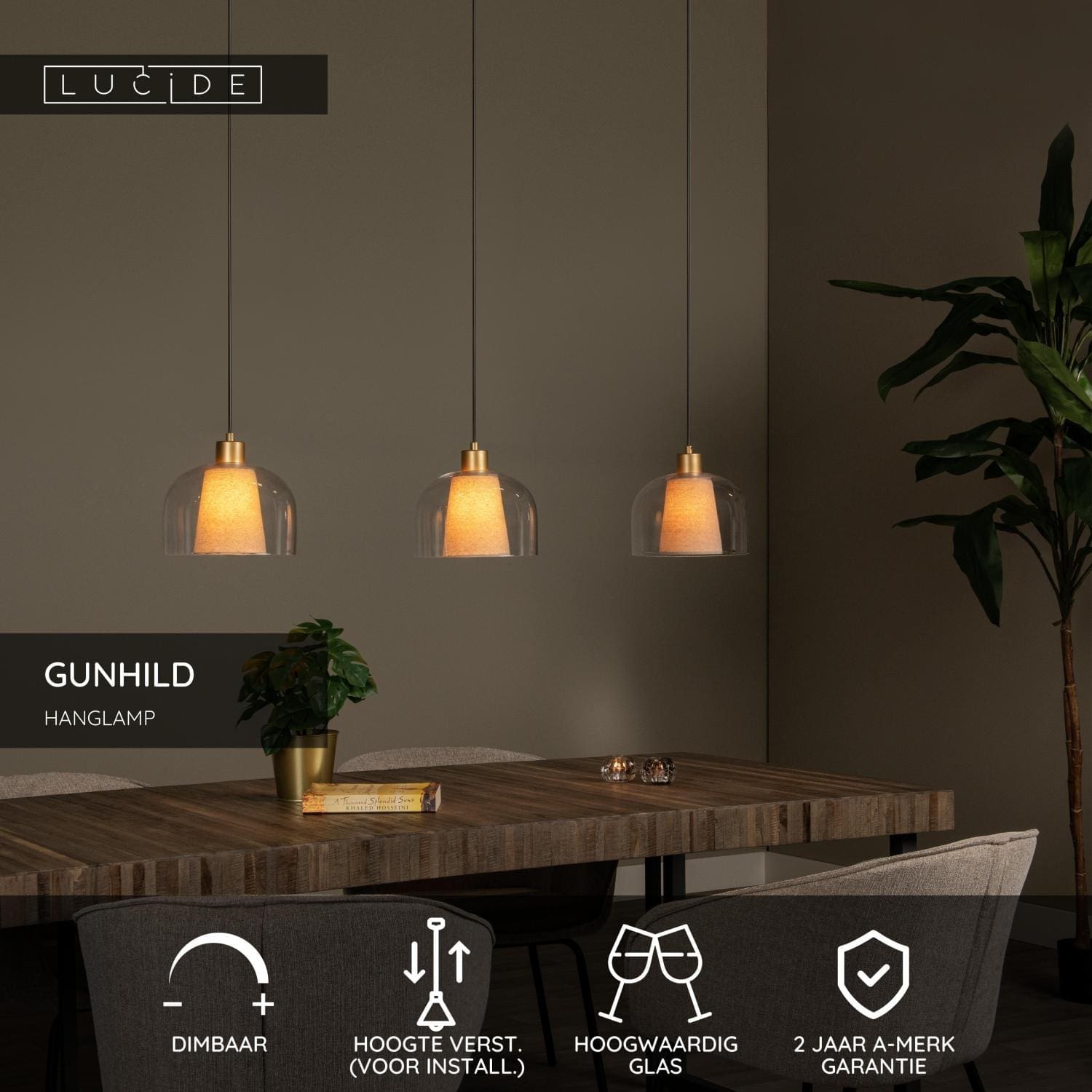 GUnhild Hanglamp - Transparant Lucide Hanglamp 30460/03/60