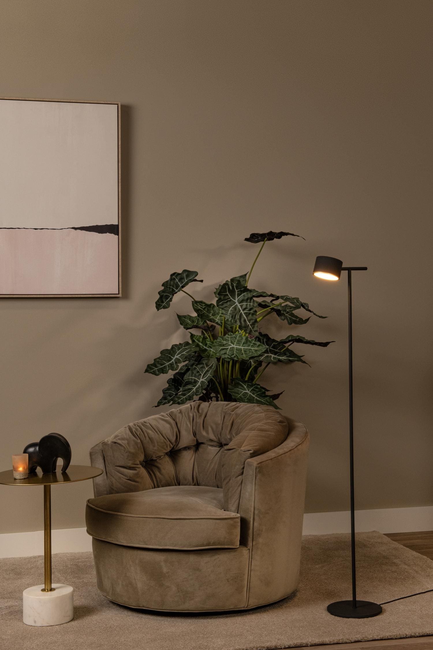 Gian Vloerlamp Led Dimb. - Zwart Lucide Vloerlamp 44717/08/30