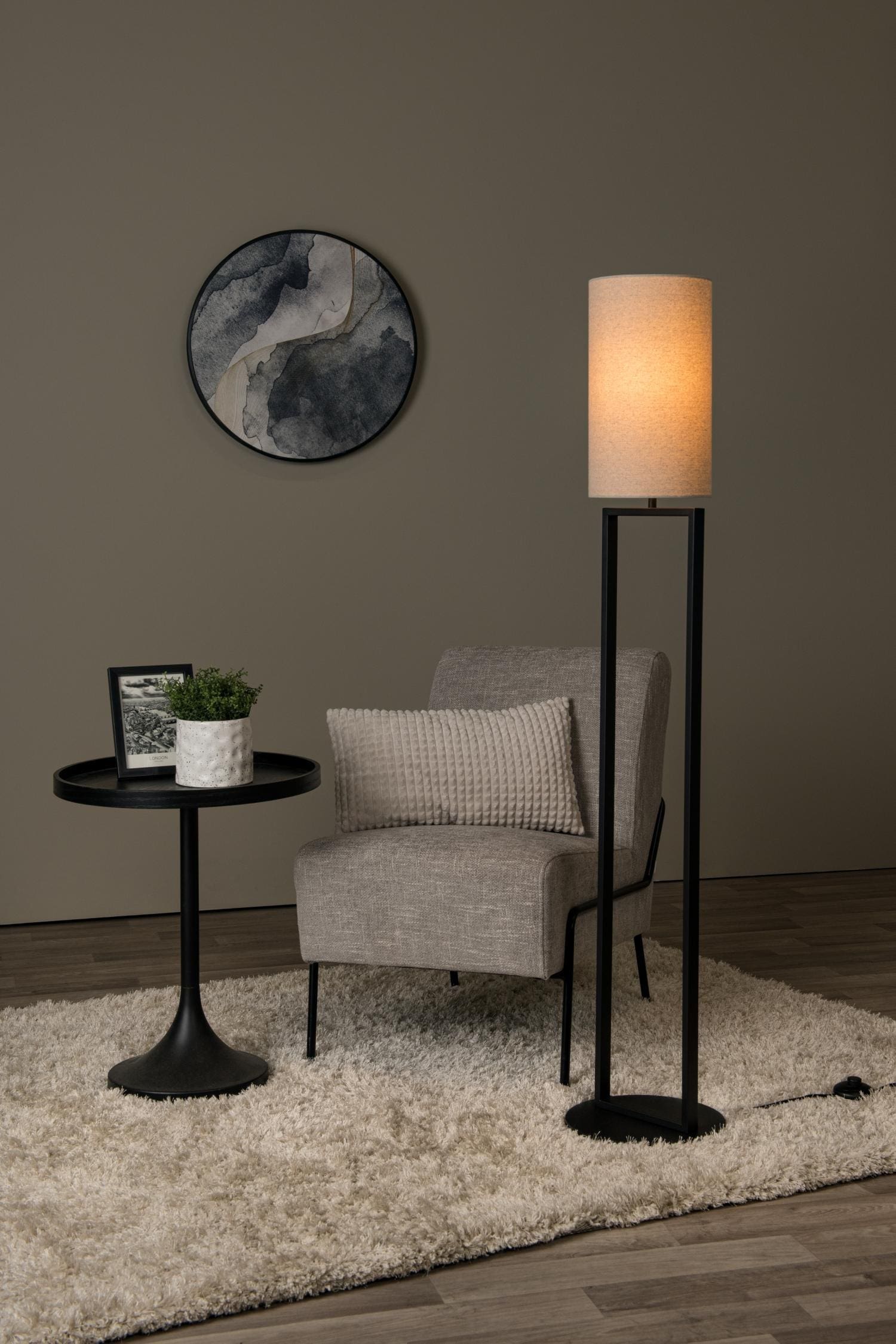 Herman Vloerlamp Ø26 cm - Beige Lucide Vloerlamp 30762/81/38