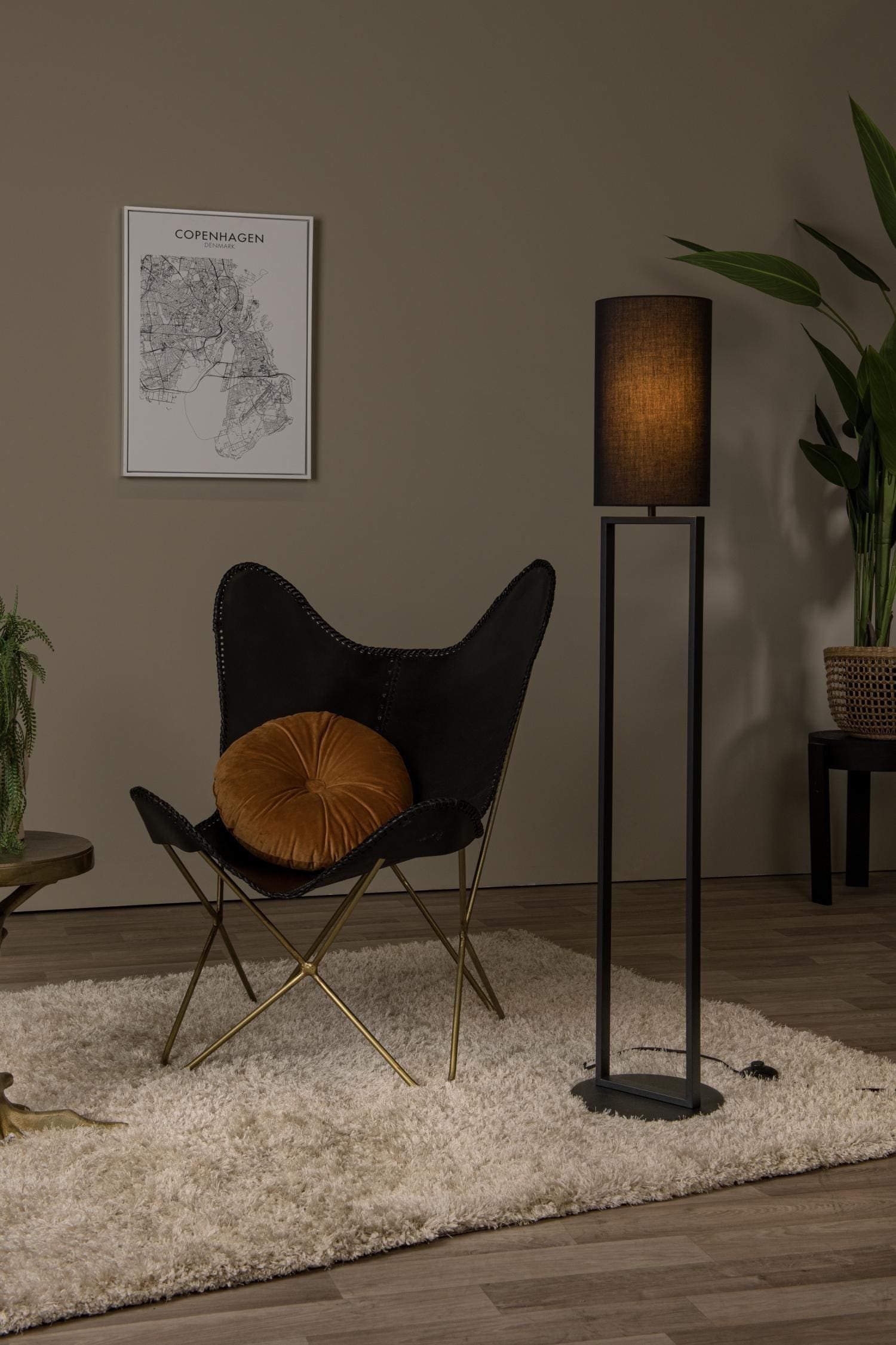 Herman Vloerlamp Ø26 cm - Zwart Lucide Vloerlamp 30762/81/30