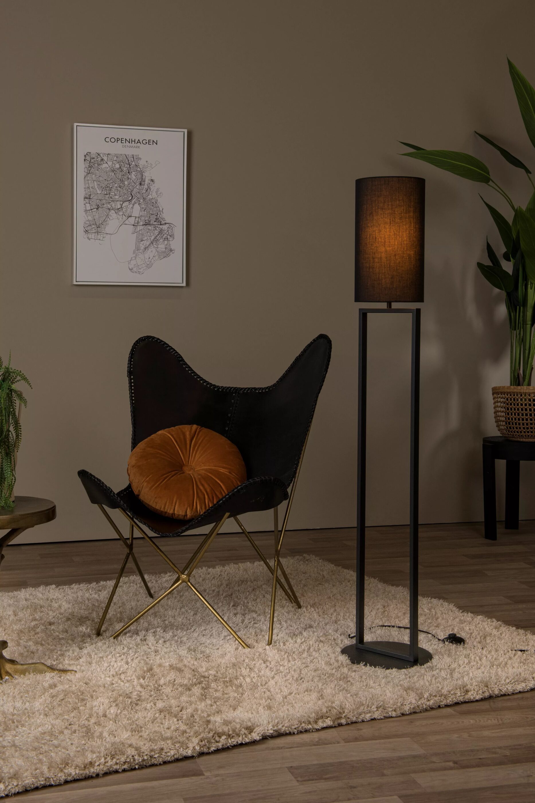 Herman Vloerlamp Ø26 cm - Zwart Lucide Vloerlamp 30762/81/30