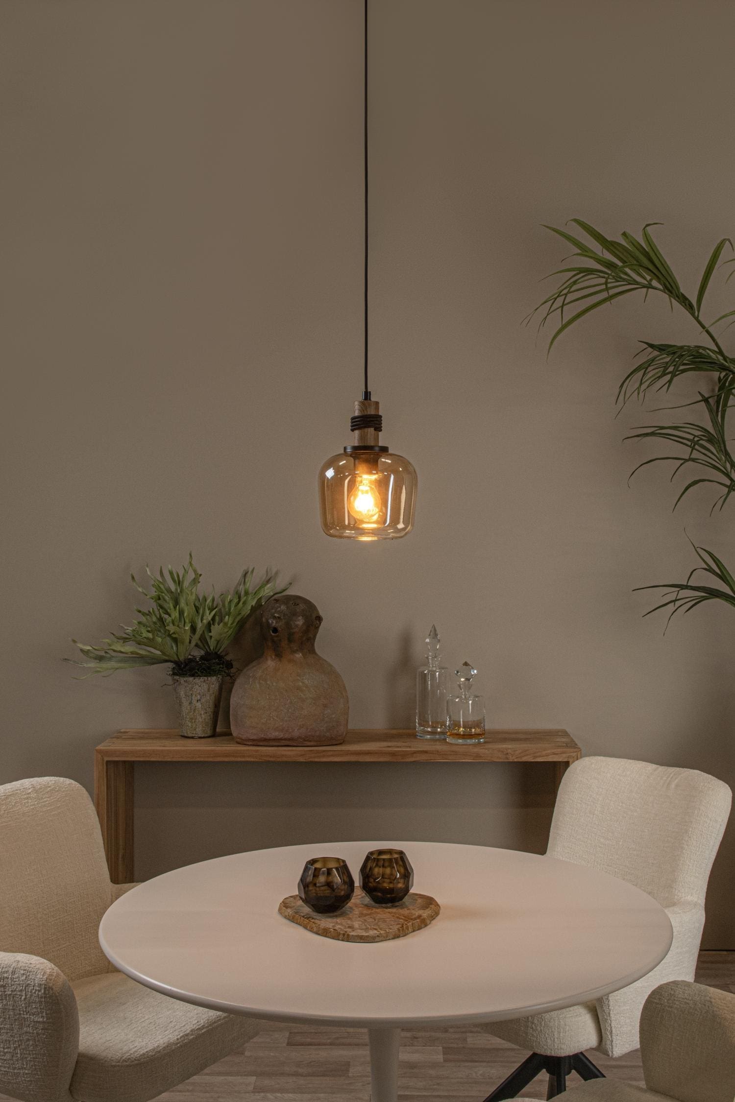 Ilona Hanglamp Ø18 cm - Amber Lucide Hanglamp 45408/18/62