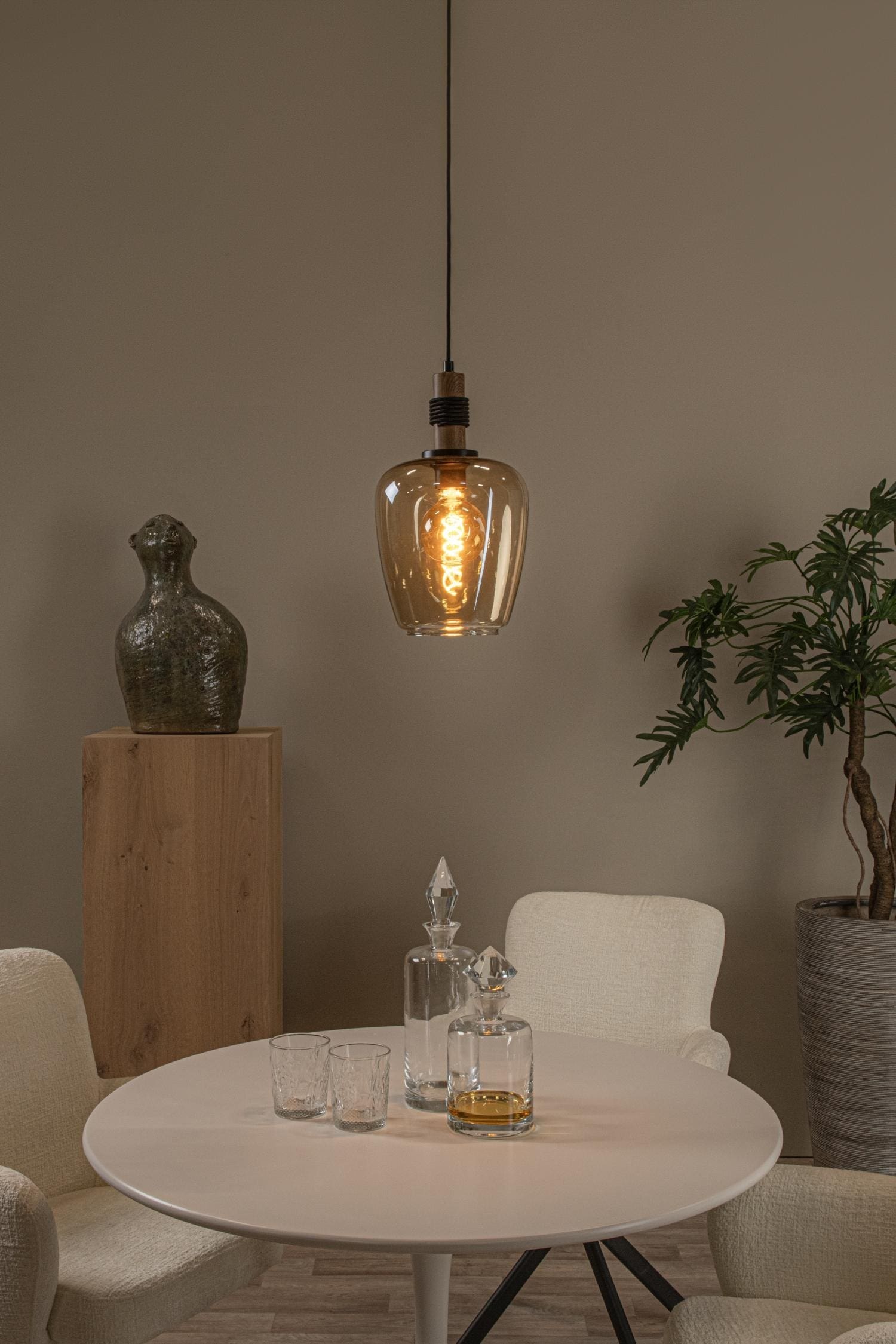 Ilona Hanglamp Ø22 cm - Amber Lucide Hanglamp 45408/22/62