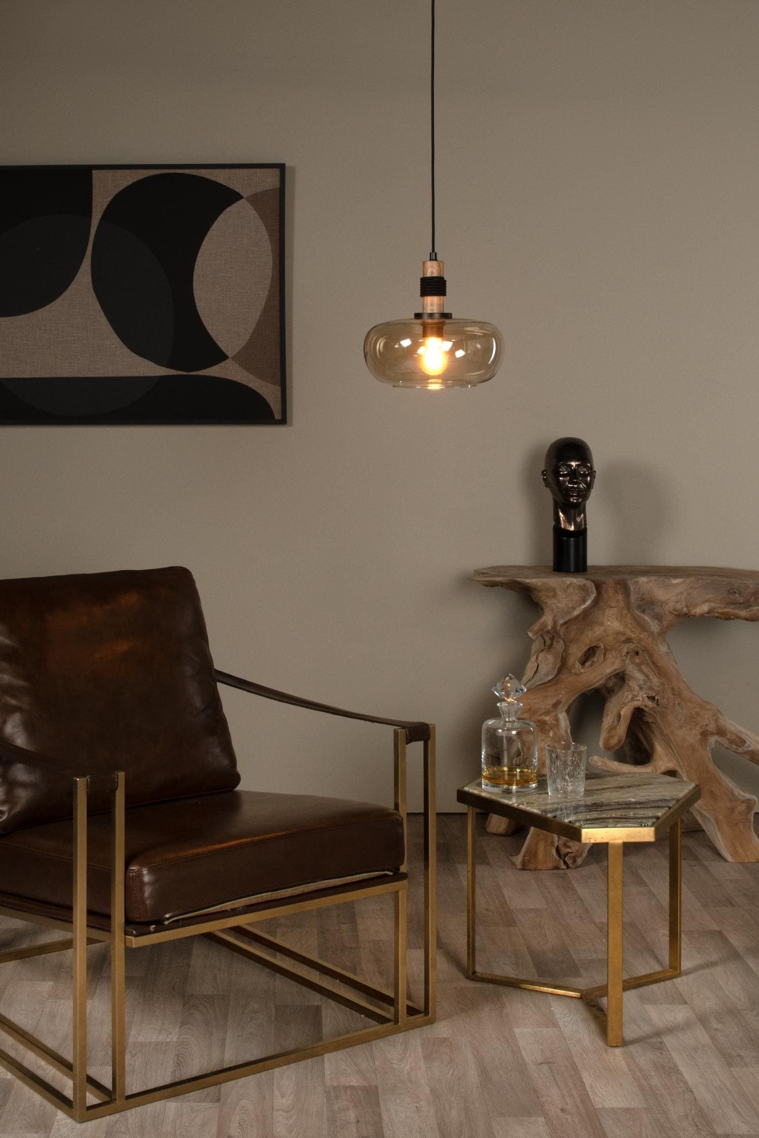 Ilona Hanglamp Ø30 cm - Amber Lucide Hanglamp 45408/30/62