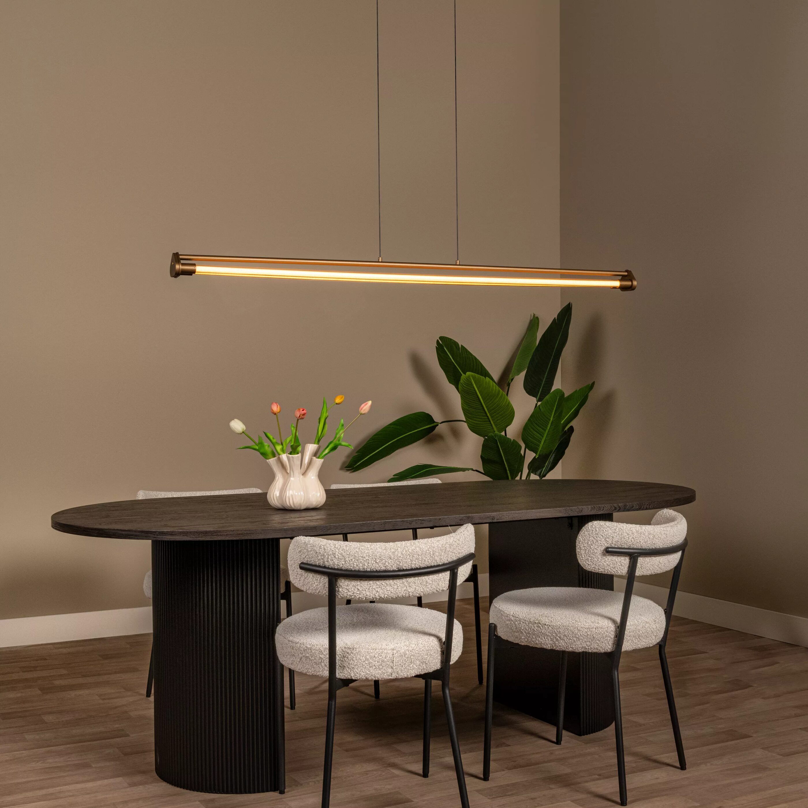 Janderin Hanglamp Led Dimb. Cct 2x16,5w 2200k/3300k - Champagne Kleur | Vibes Lucide Hanglamp 24405/34/05
