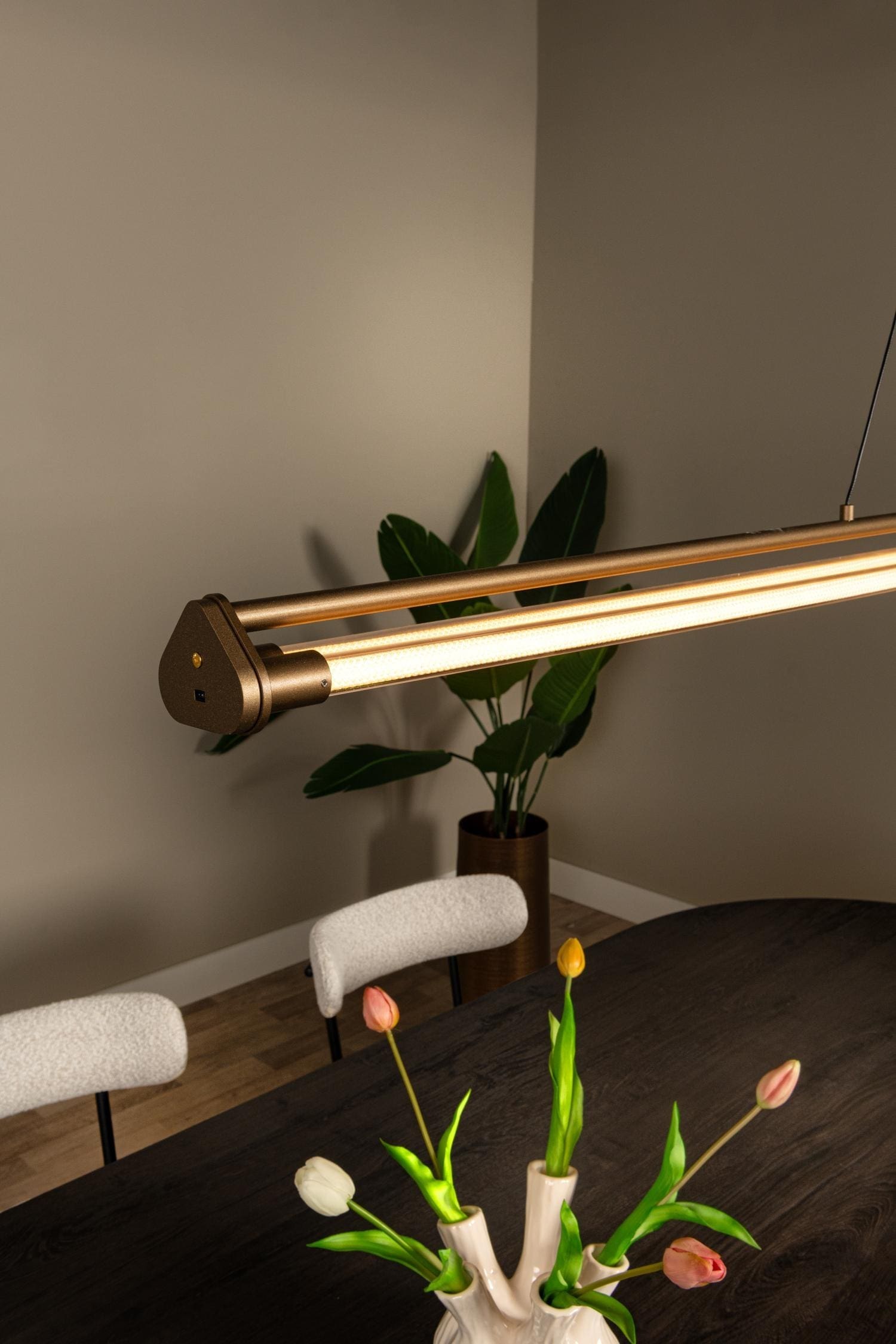 Janderin Hanglamp Led Dimb. Cct 2x16,5w 2200k/3300k - Champagne Kleur | Vibes Lucide Hanglamp 24405/34/05