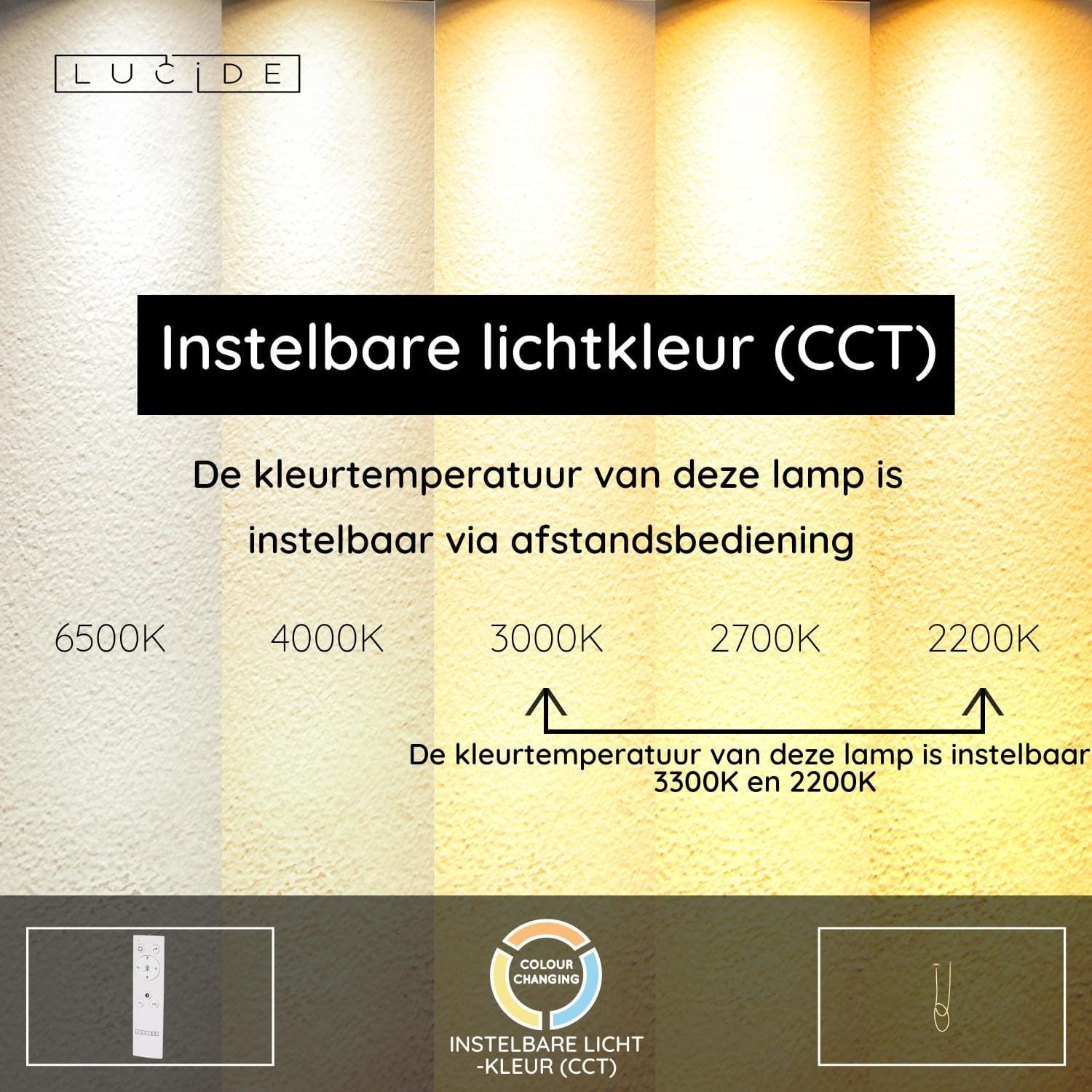Janderin Plafonnière Led Dimb. Cct - Champagne Kleur | Vibes Lucide Plafondlamp 24105/36/05