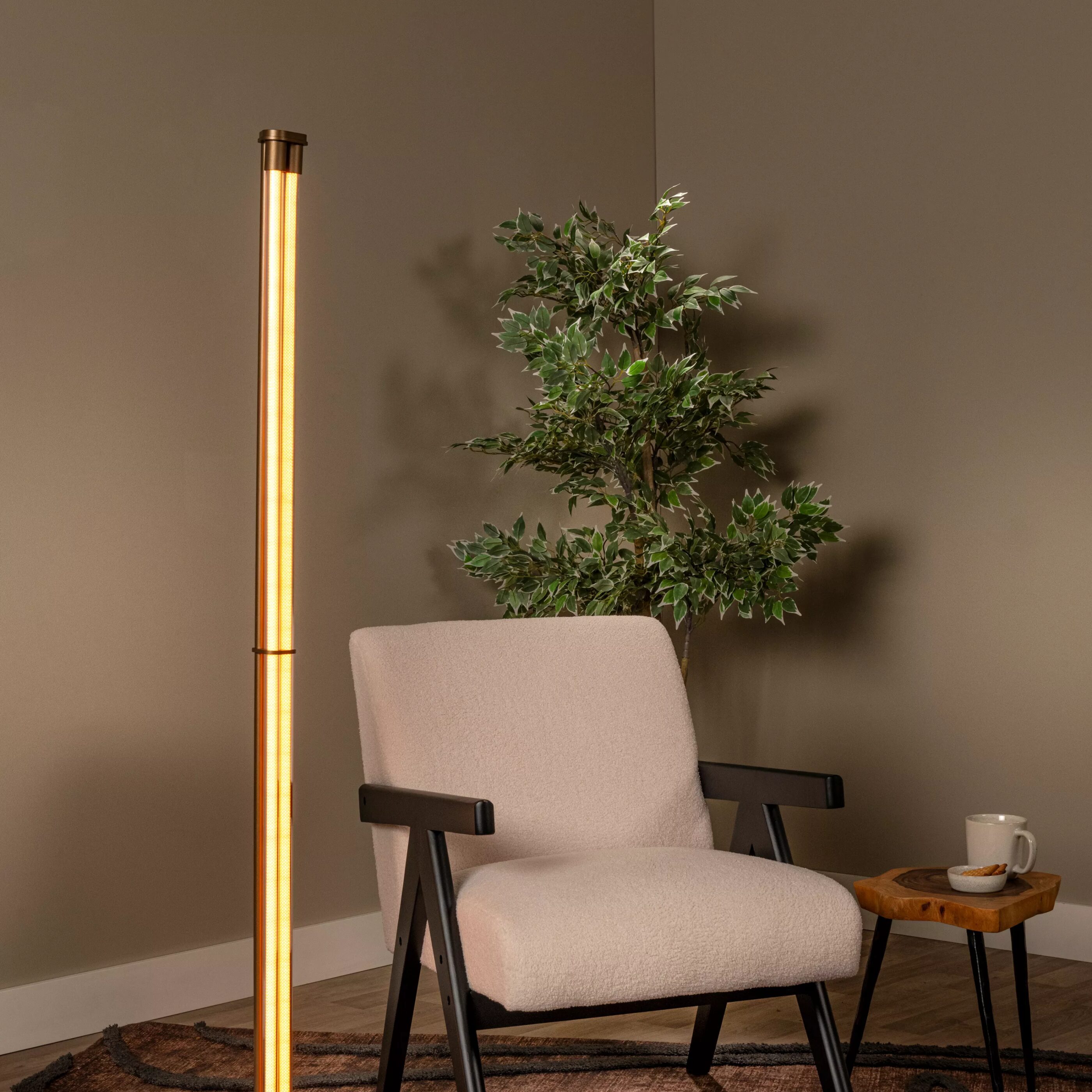 Janderin Vloerlamp Led Dimb. Cct 2x17w 2200k/3300k - Champagne Kleur | Vibes Lucide Vloerlamp 24705/34/05