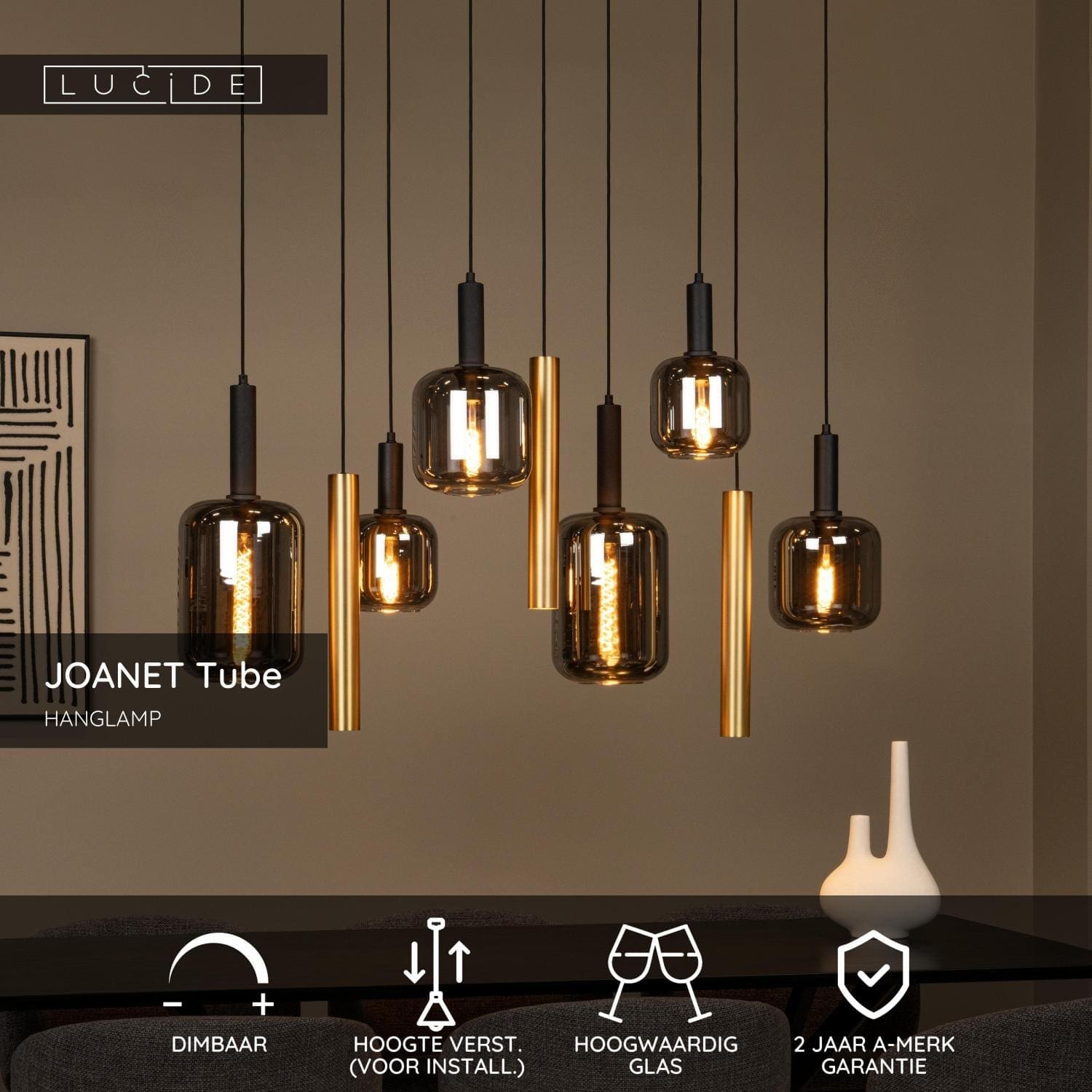Joanet Hanglamp - Messing Lucide Hanglamp 45494/19/96