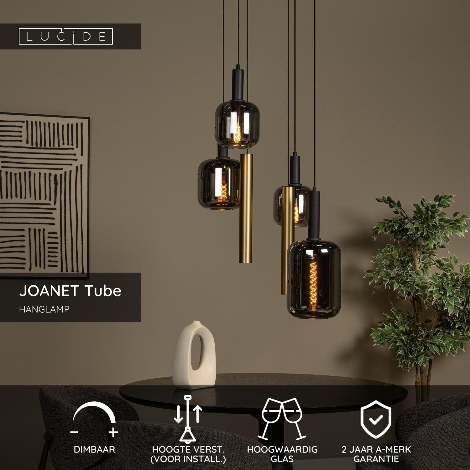 Joanet Hanglamp Ø65 cm - Messing Lucide Hanglamp 45494/16/96