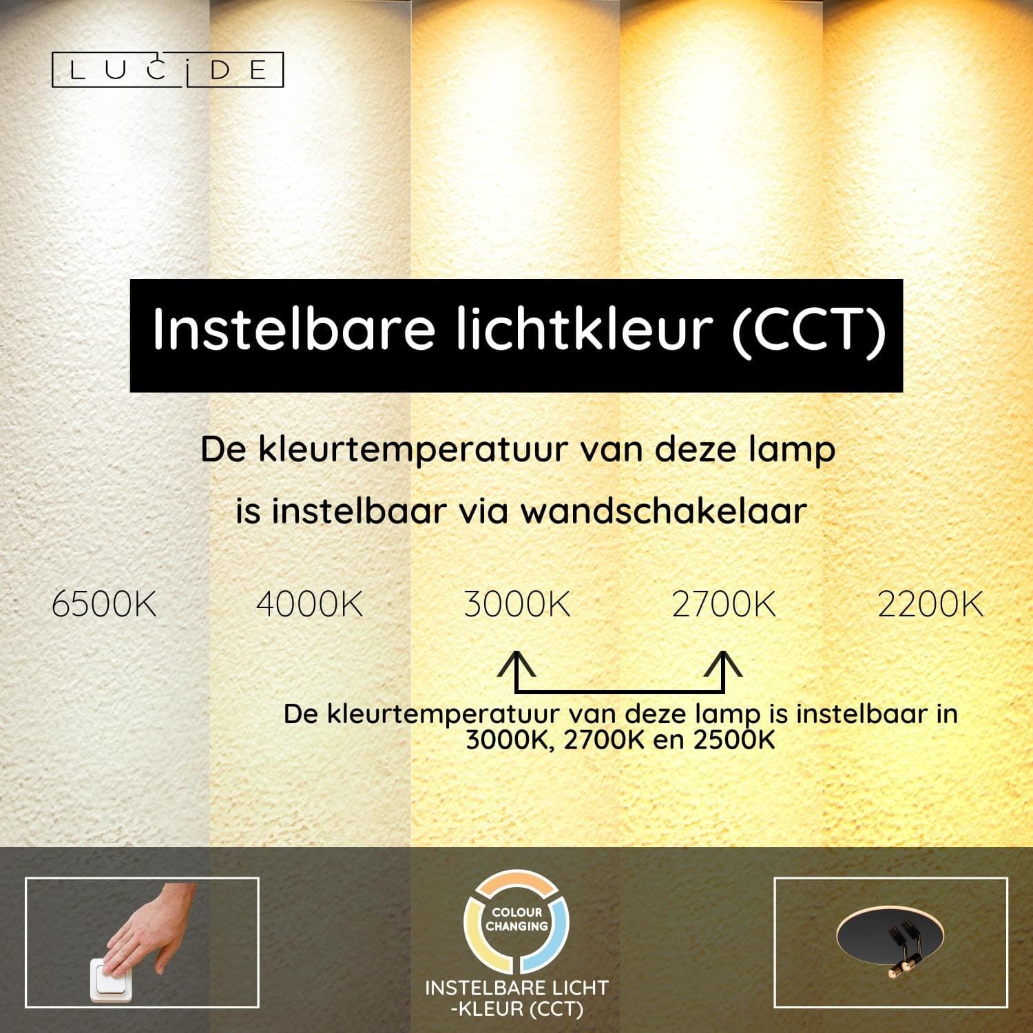 Jubel Plafonnière Ø40 cm Led Cct - Zwart Chroom Lucide Plafondlamp 71100/40/09