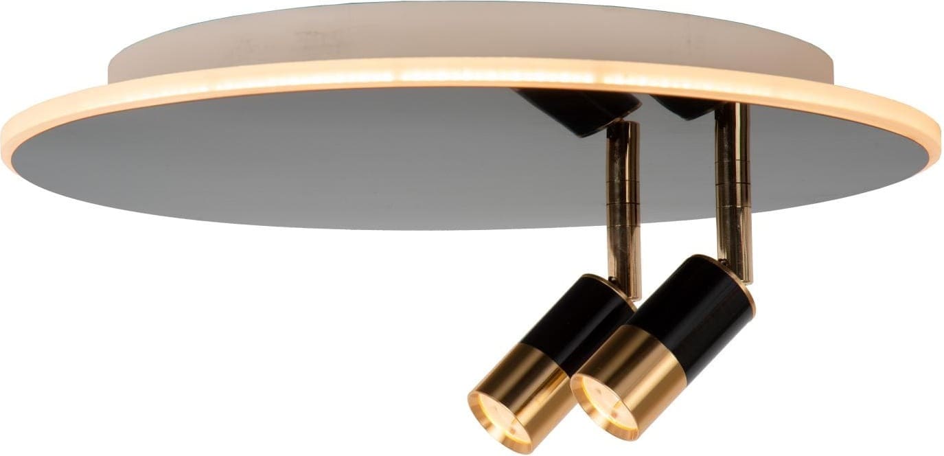 Jubel Plafonnière Ø40 cm Led Cct - Zwart Chroom Lucide Plafondlamp 71100/40/09