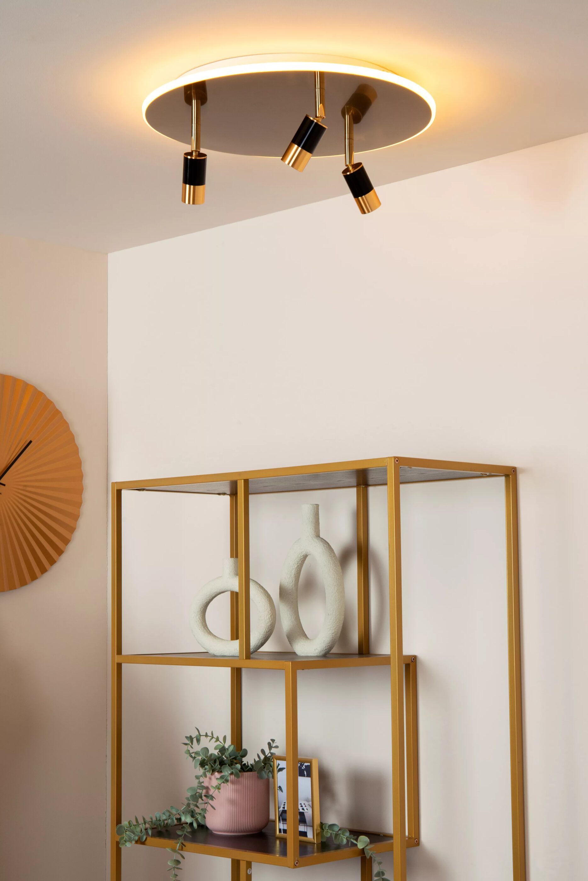 Jubel Plafonnière Ø48 cm Led Cct - Mat Goud / Messing Lucide Plafondlamp 71101/48/02