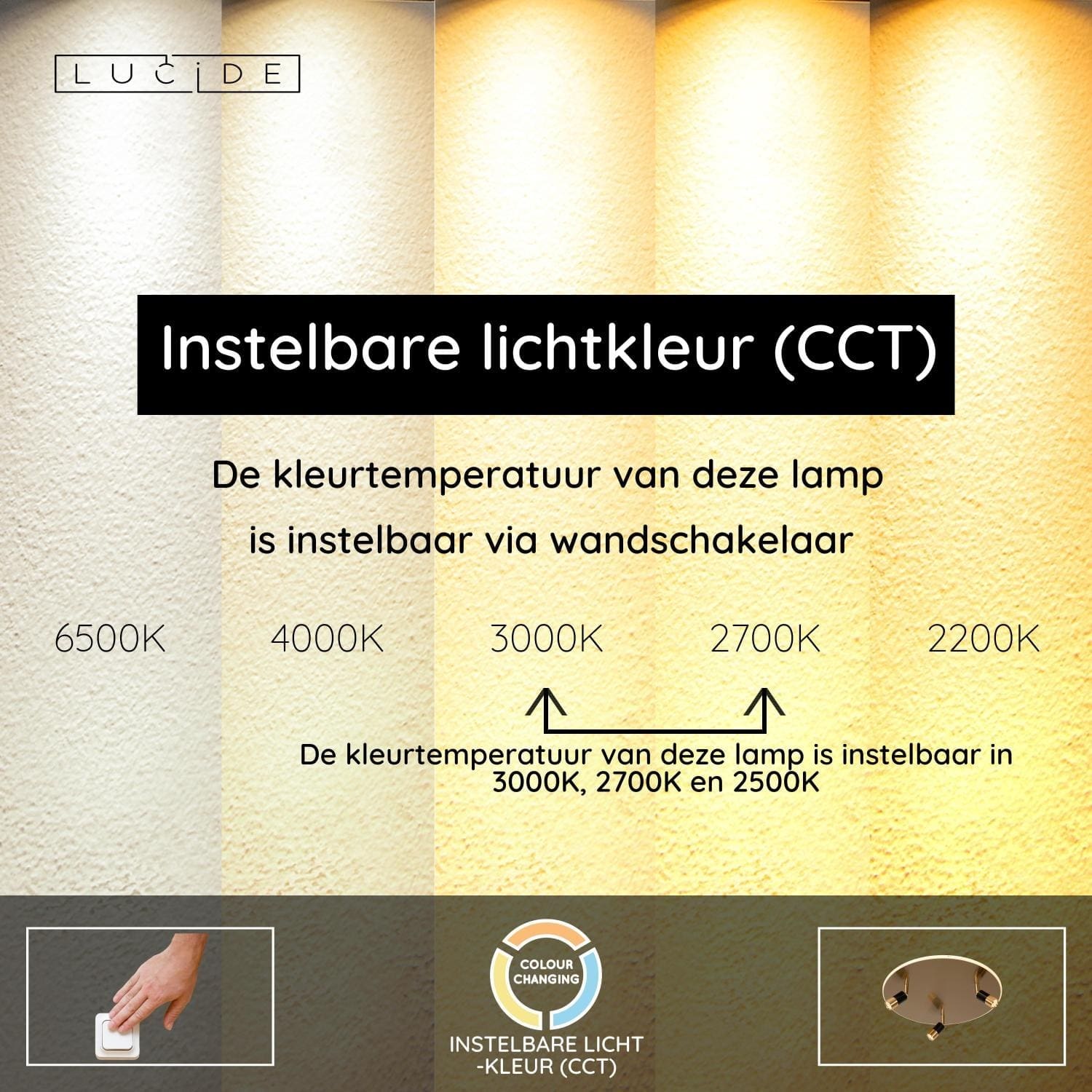 Jubel Plafonnière Ø48 cm Led Cct - Mat Goud / Messing Lucide Plafondlamp 71101/48/02
