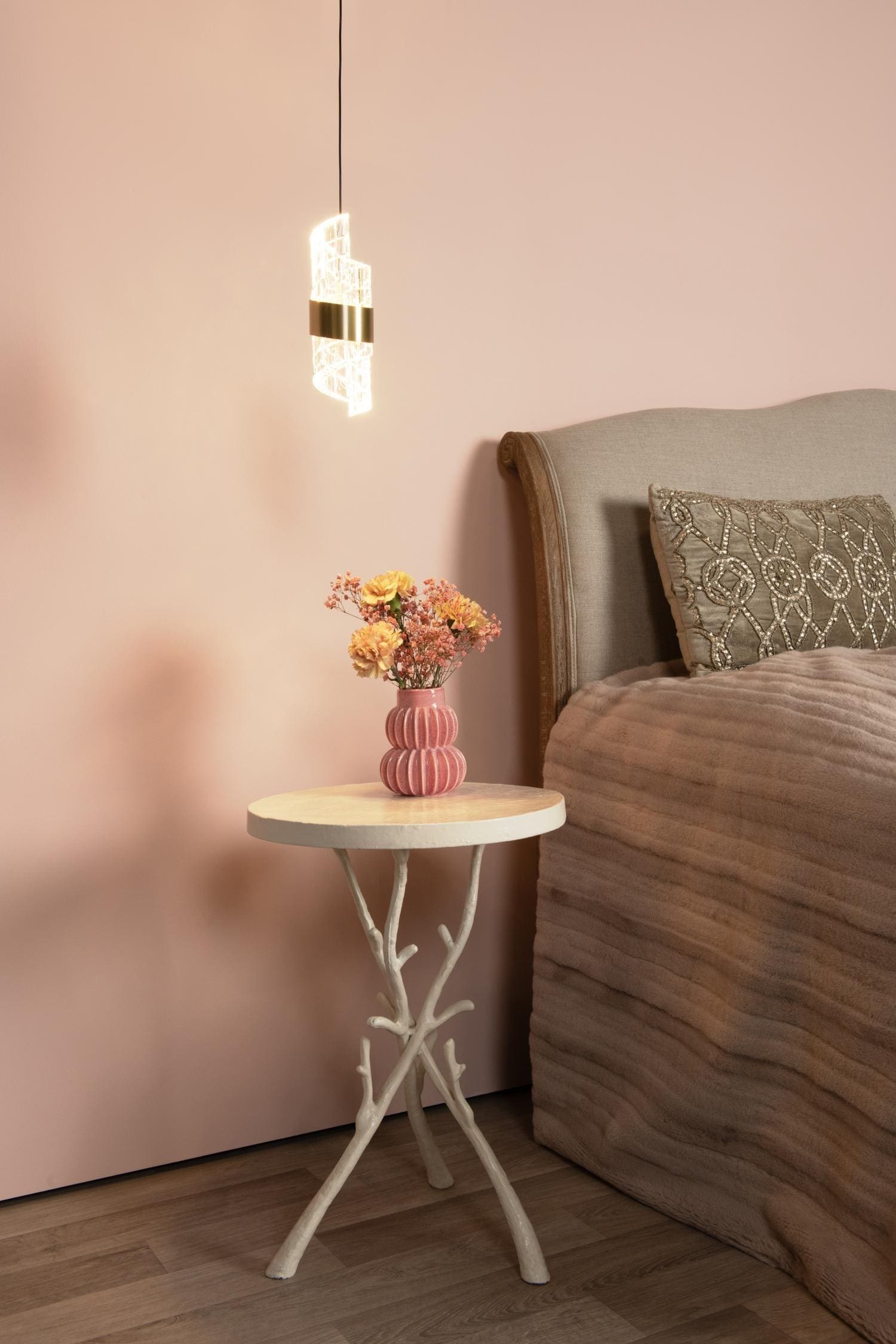 Kligande Hanglamp Ø13 cm Led - Mat Goud / Messing Lucide Hanglamp 13496/07/02