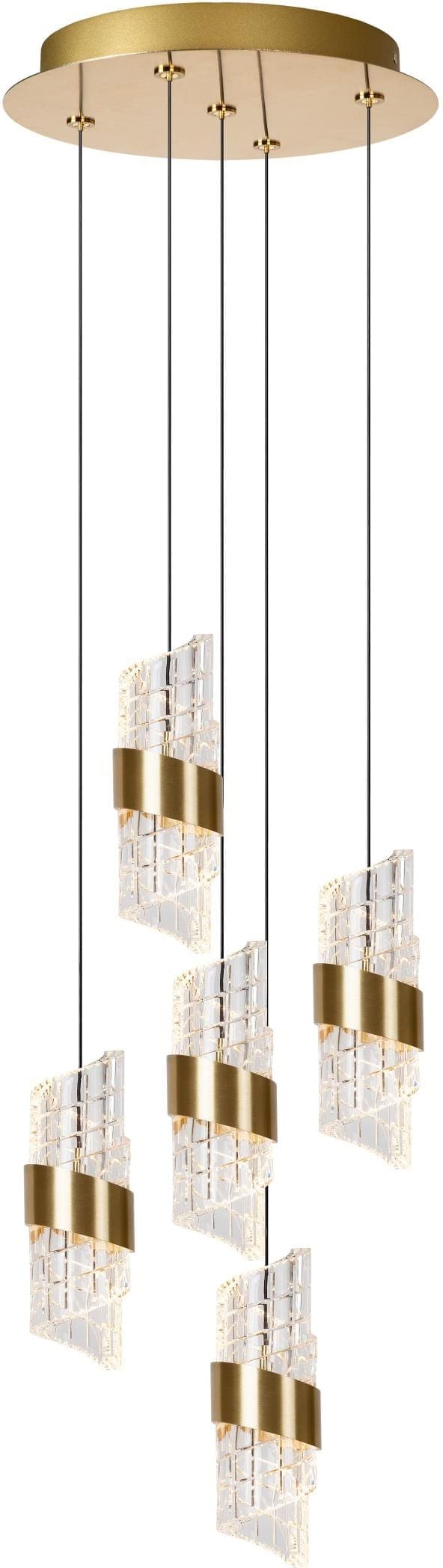 Kligande Hanglamp Ø30 cm Led Dimb. - Mat Goud / Messing Lucide Hanglamp 13496/36/02
