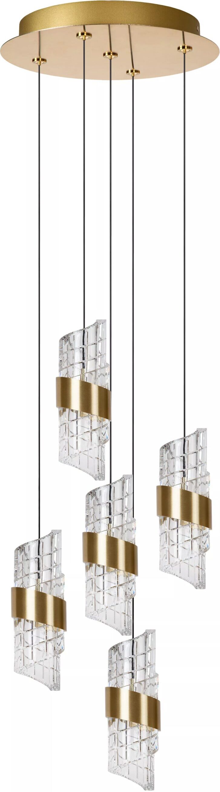 Kligande Hanglamp Ø30 cm Led Dimb. - Mat Goud / Messing Lucide Hanglamp 13496/36/02