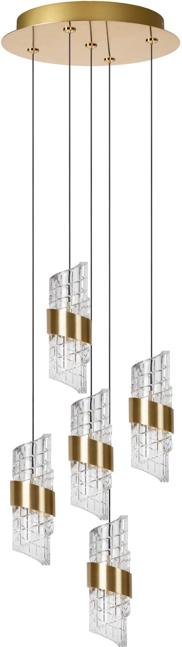 Kligande Hanglamp Ø30 cm Led Dimb. - Mat Goud / Messing Lucide Hanglamp 13496/36/02