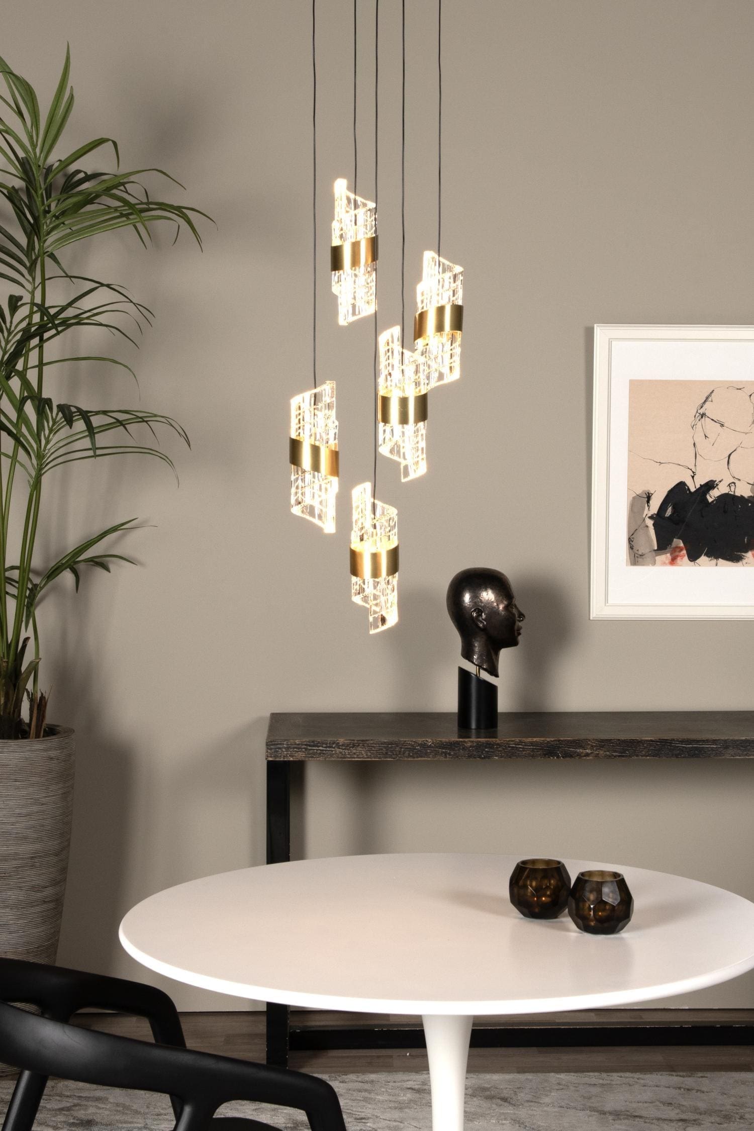 Kligande Hanglamp Ø30 cm Led Dimb. - Mat Goud / Messing Lucide Hanglamp 13496/36/02