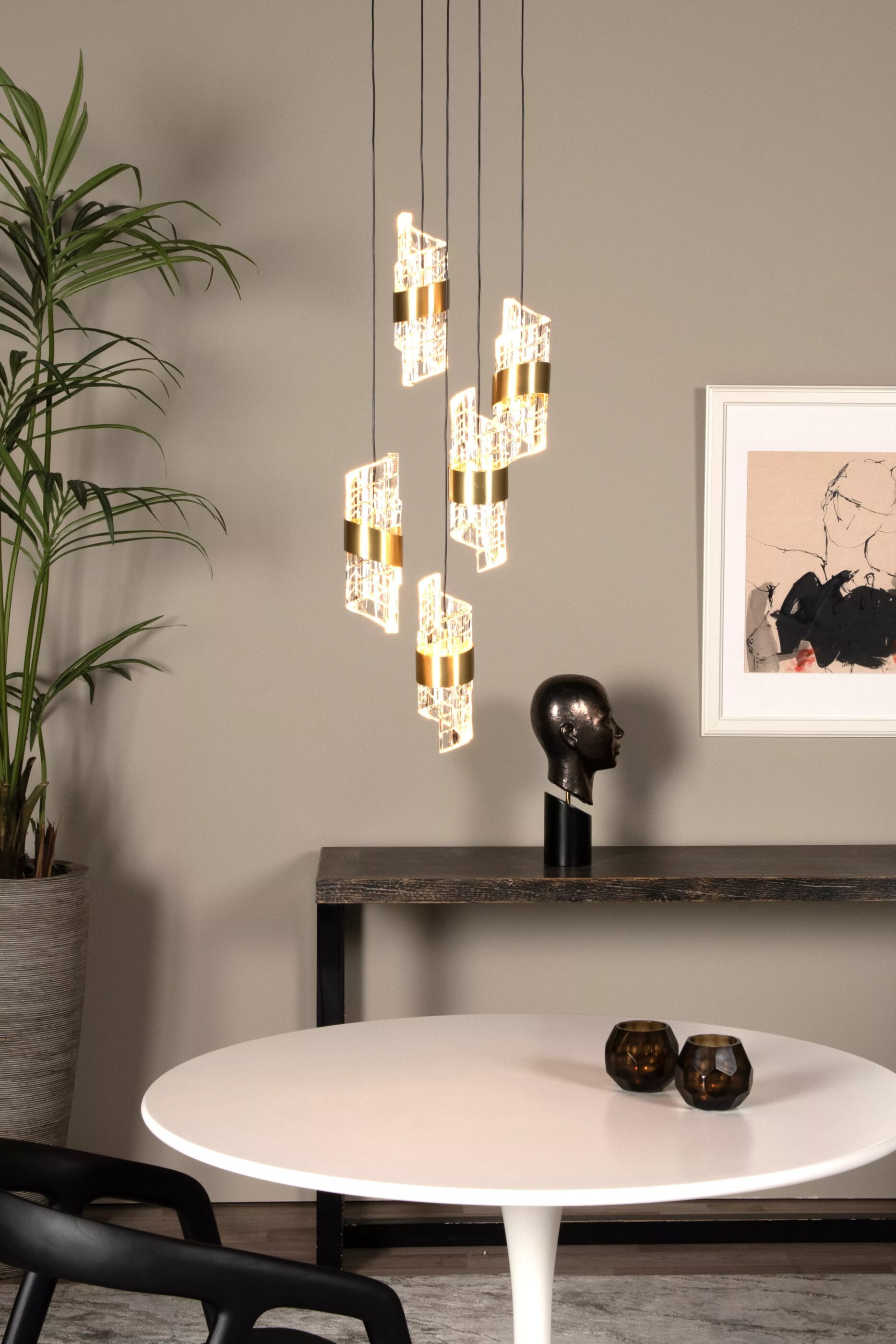 Kligande Hanglamp Ø30 cm Led Dimb. - Mat Goud / Messing Lucide Hanglamp 13496/36/02
