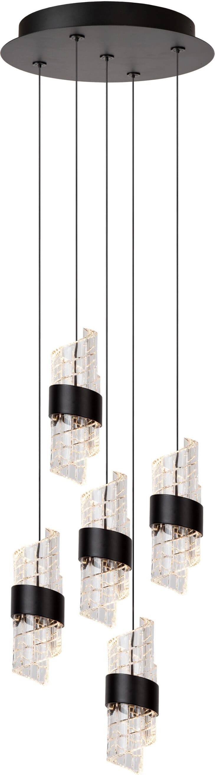 Kligande Hanglamp Ø30 cm Led Dimb. - Zwart Lucide Hanglamp 13496/36/30