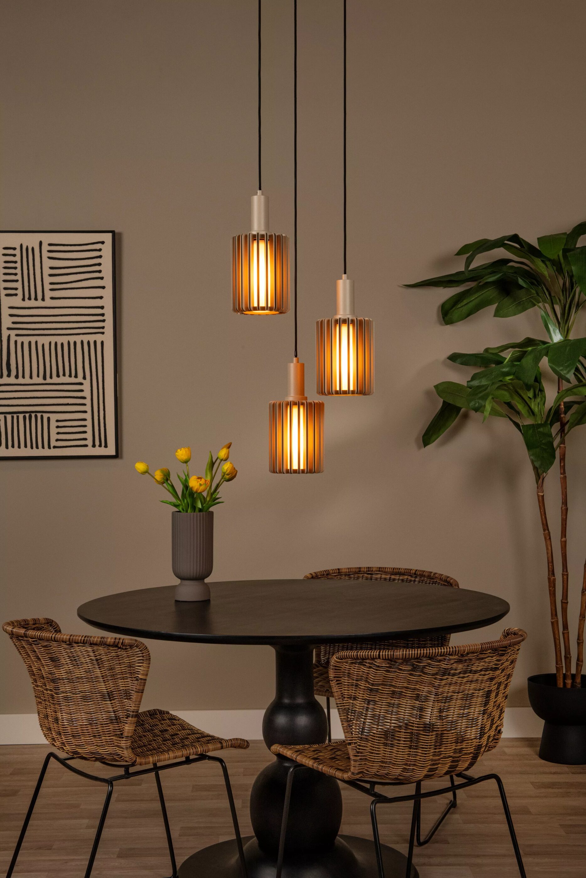 Lambres Hanglamp - Taupe Lucide Hanglamp 45410/13/41
