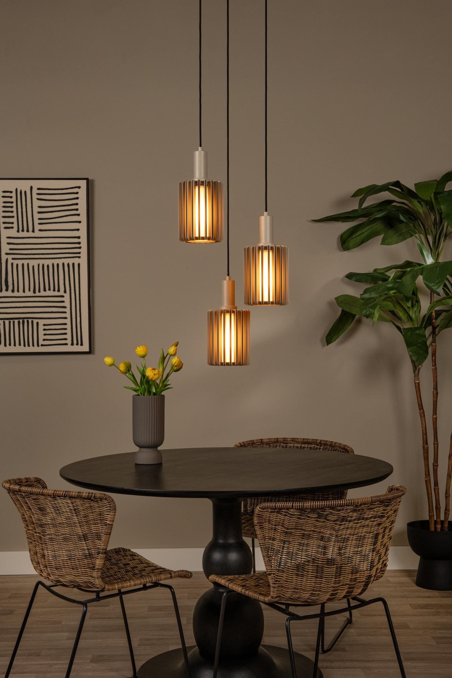 Lambres Hanglamp - Taupe Lucide Hanglamp 45410/13/41