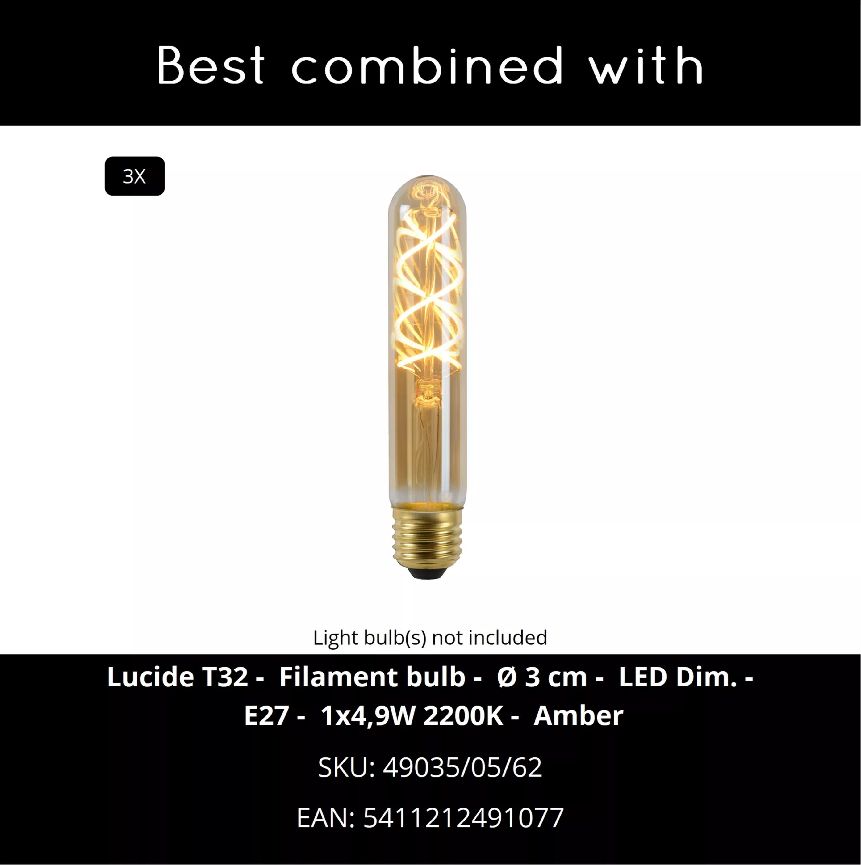 Lambres Hanglamp - Zwart Lucide Hanglamp 45410/13/30
