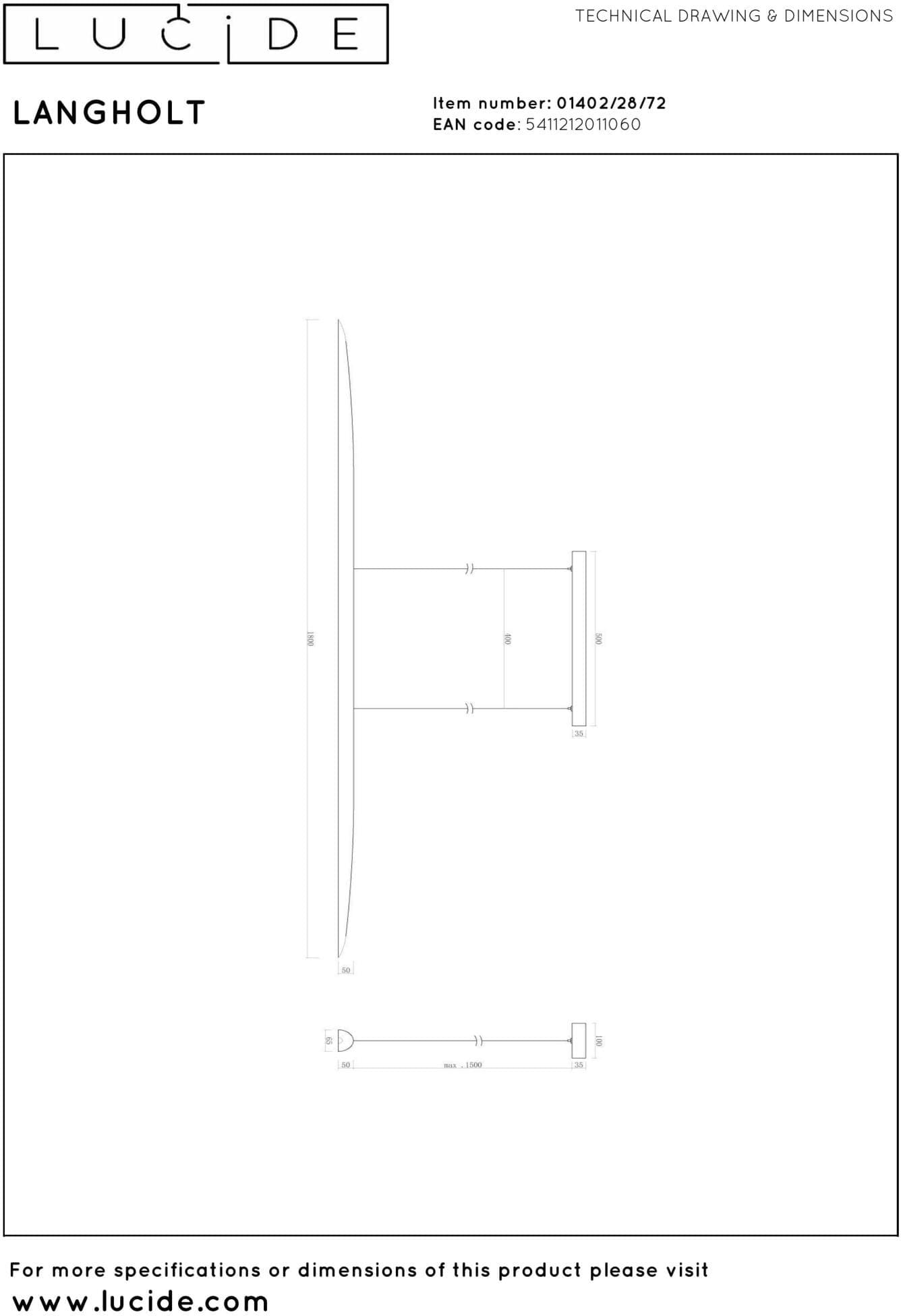 Langholt Hanglamp Led Dimb. Cct - Licht Hout | Vibes Lucide Hanglamp 01402/28/72