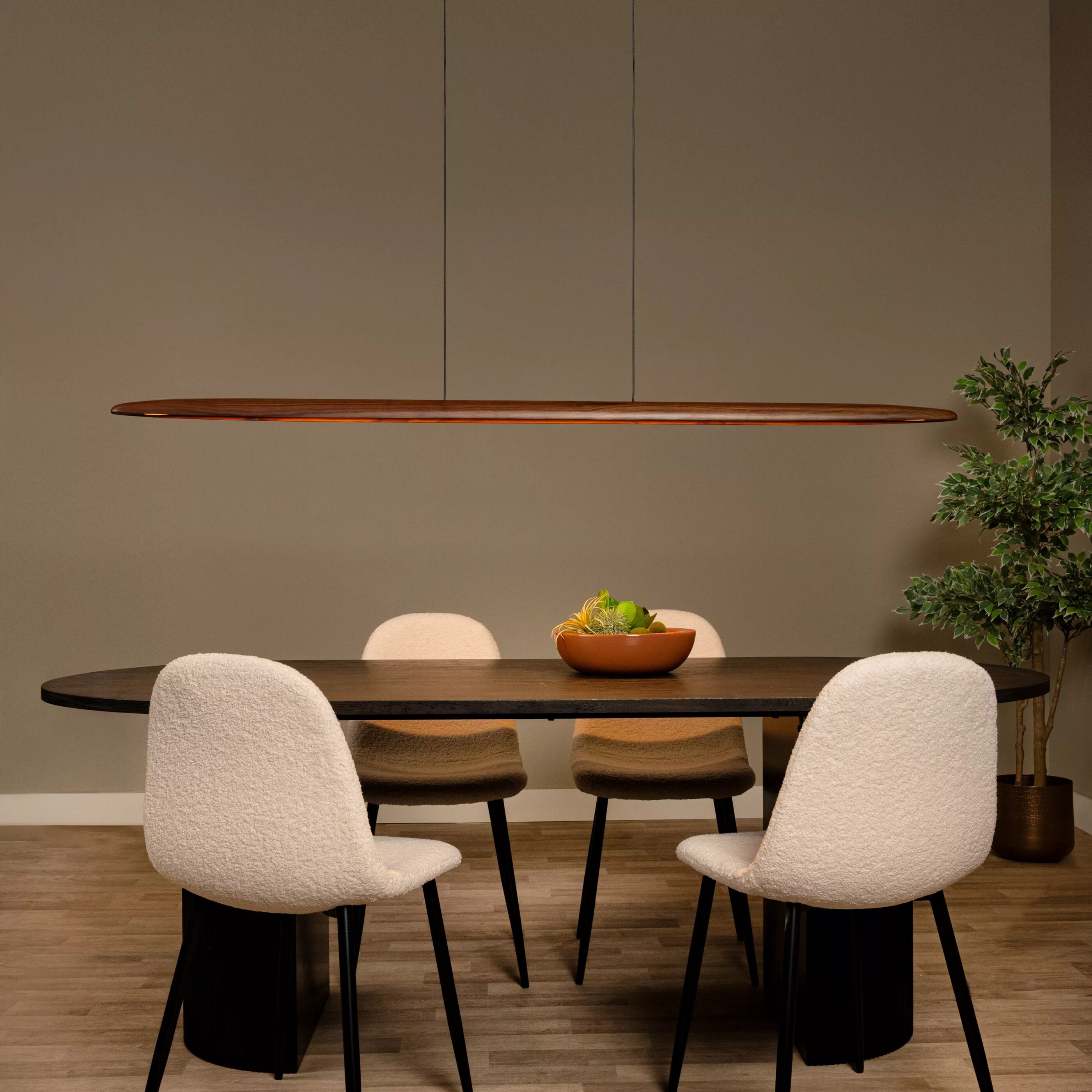 Langholt Hanglamp Led Dimb. Cct - Licht Hout | Vibes Lucide Hanglamp 01402/28/72