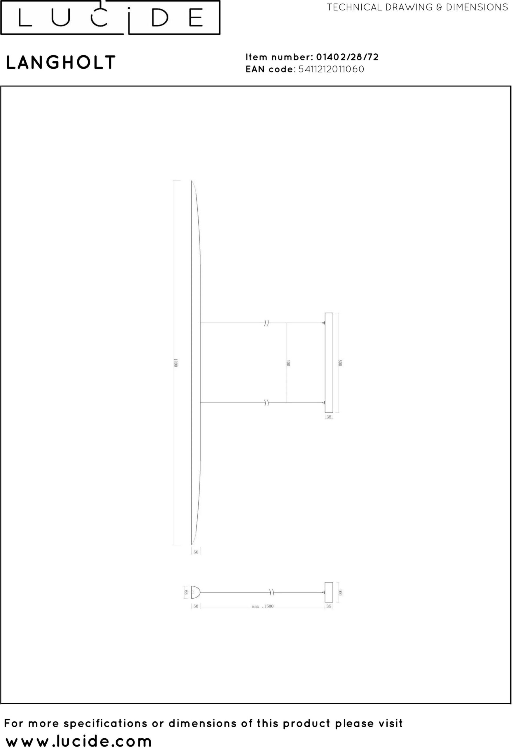 Langholt Hanglamp Led Dimb. Cct - Licht Hout | Vibes Lucide Hanglamp 01402/28/72