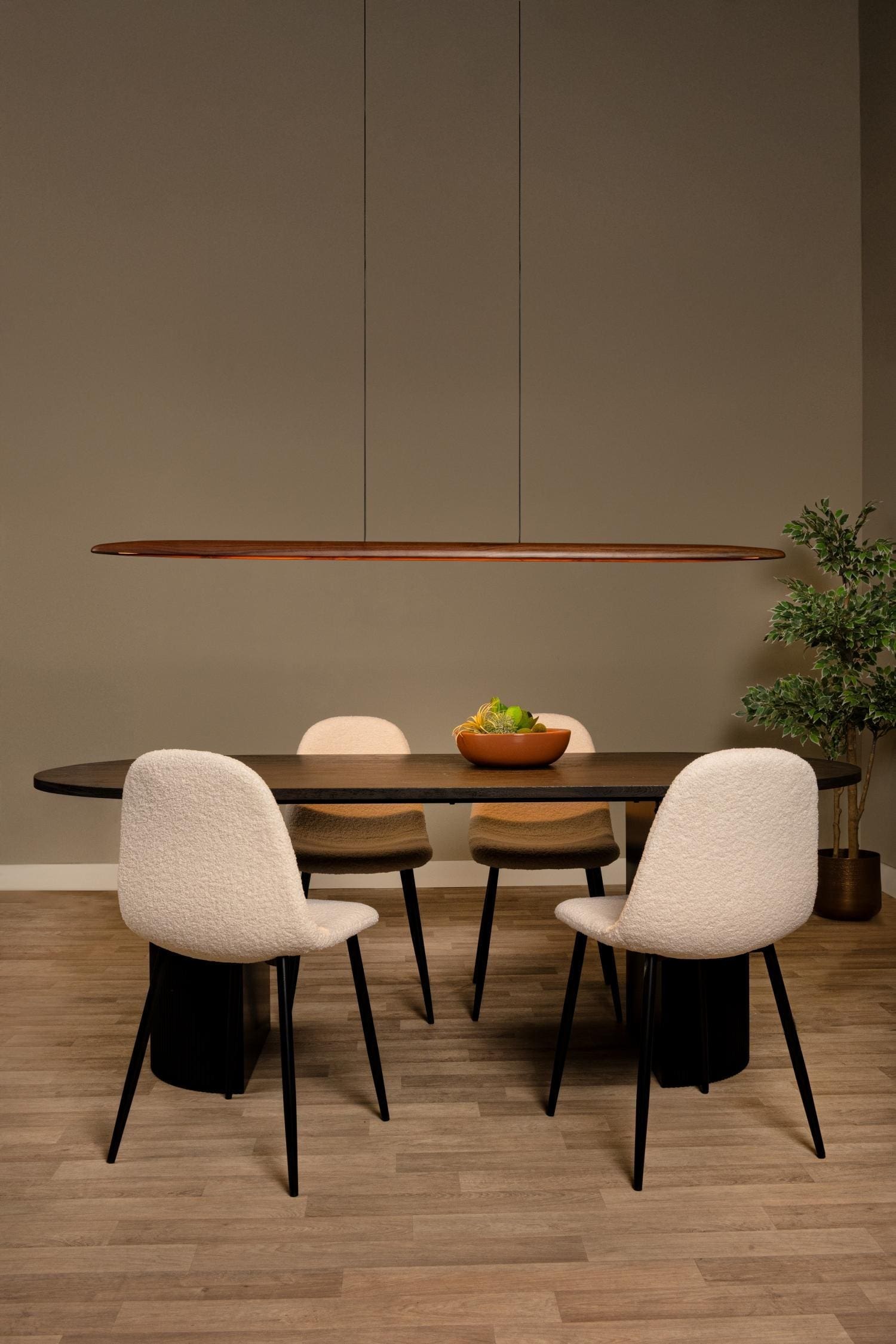 Langholt Hanglamp Led Dimb. Cct - Licht Hout | Vibes Lucide Hanglamp 01402/28/72