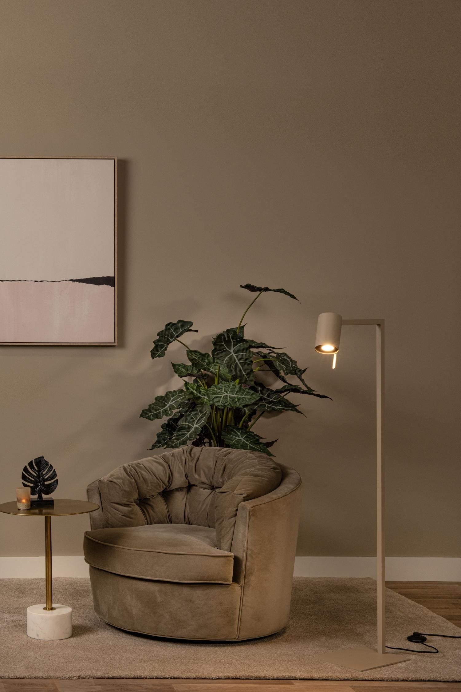 Lesley Leeslamp - Taupe Lucide Vloerlamp 03725/01/41